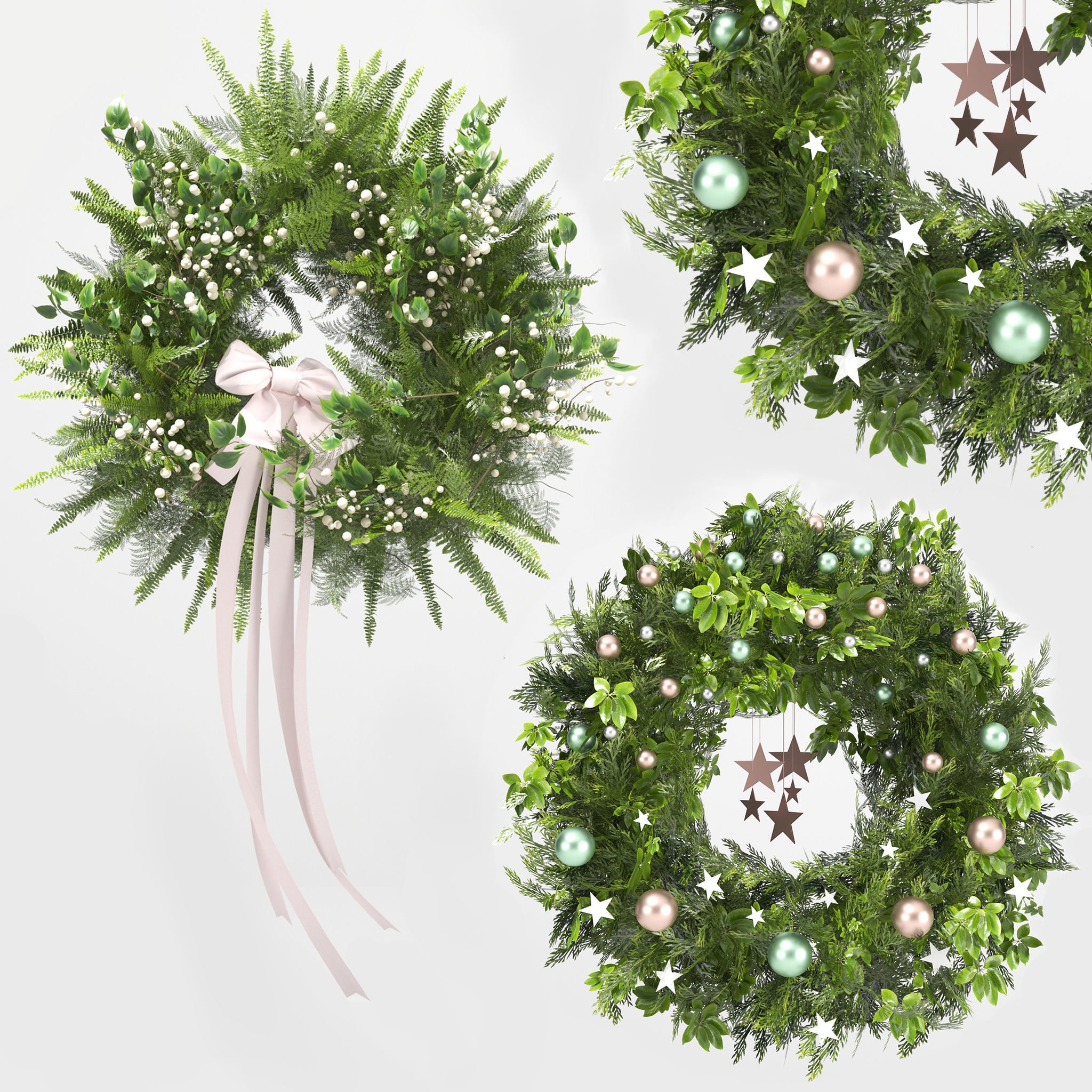 Christmas Decoration 02-Green Wreath 3D model_2