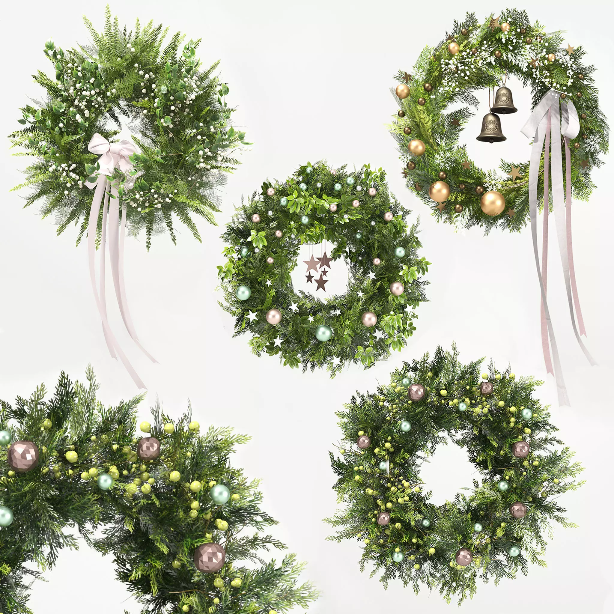 Christmas Decoration 02-Green Wreath 3D model_0