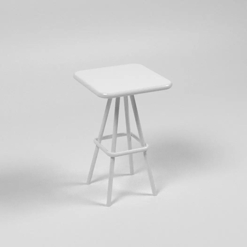 White High Bar Table 3D model_0