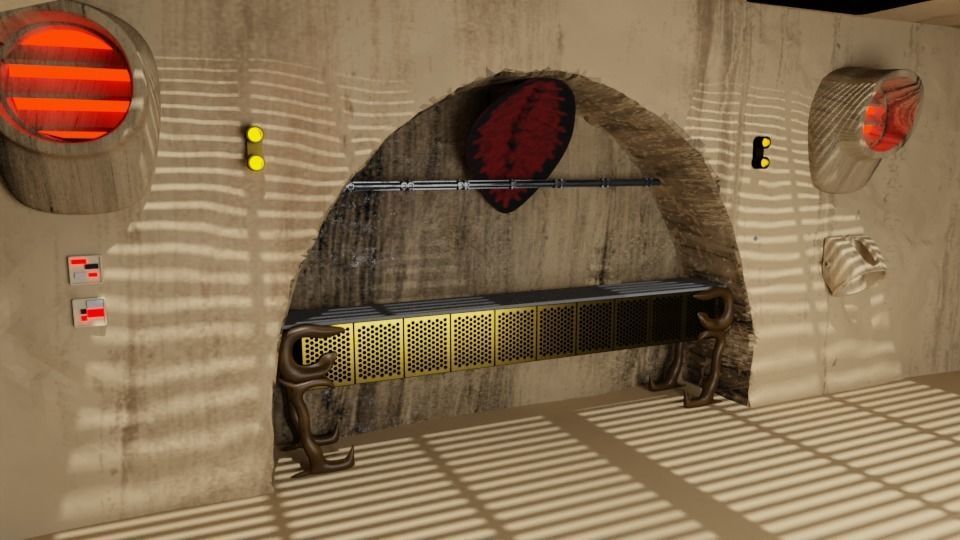 Jabbas Throne Room - Set 2a - Throne Area Attributes 1-6 scale 3D print model_17