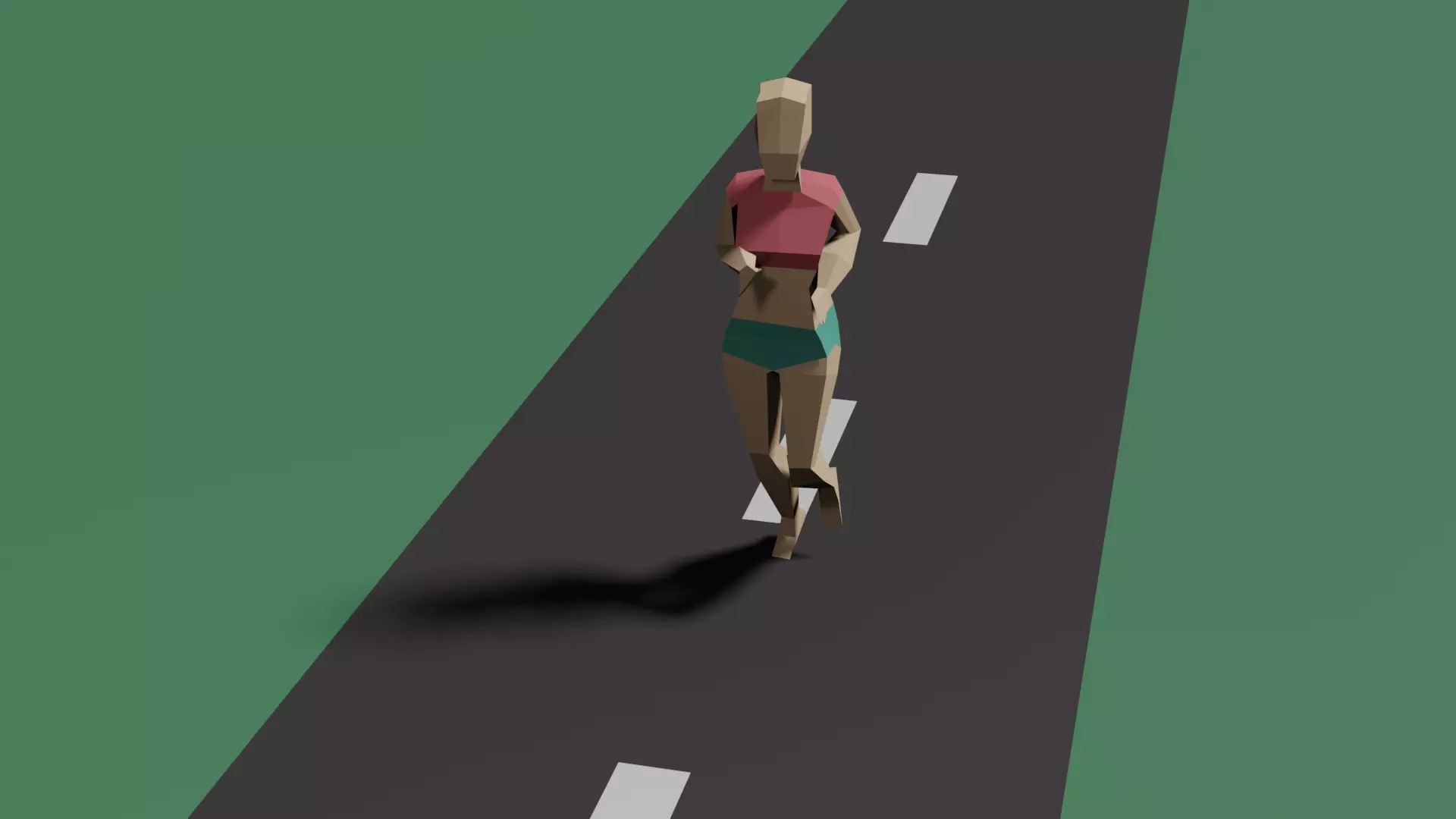 Simple Lowpoly Jogging Woman Free 3D model