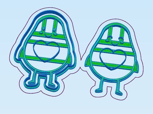 Palta Aguacate Avocado Cookie Cutter Set 3D print model_1