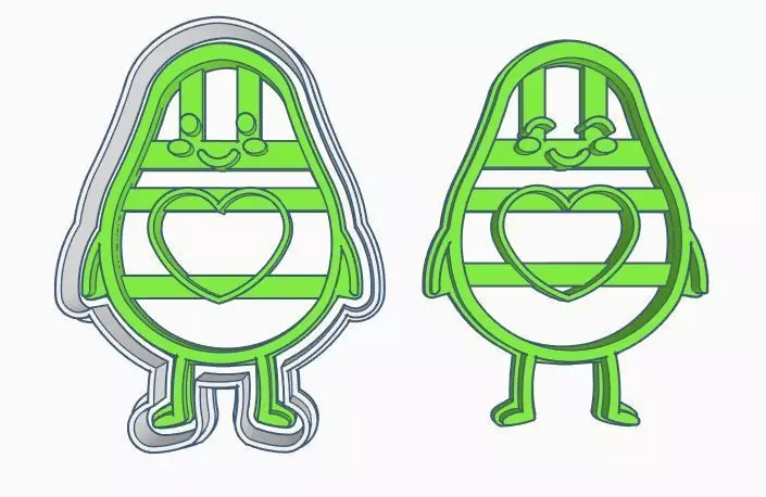 Palta Aguacate Avocado Cookie Cutter Set 3D print model_0