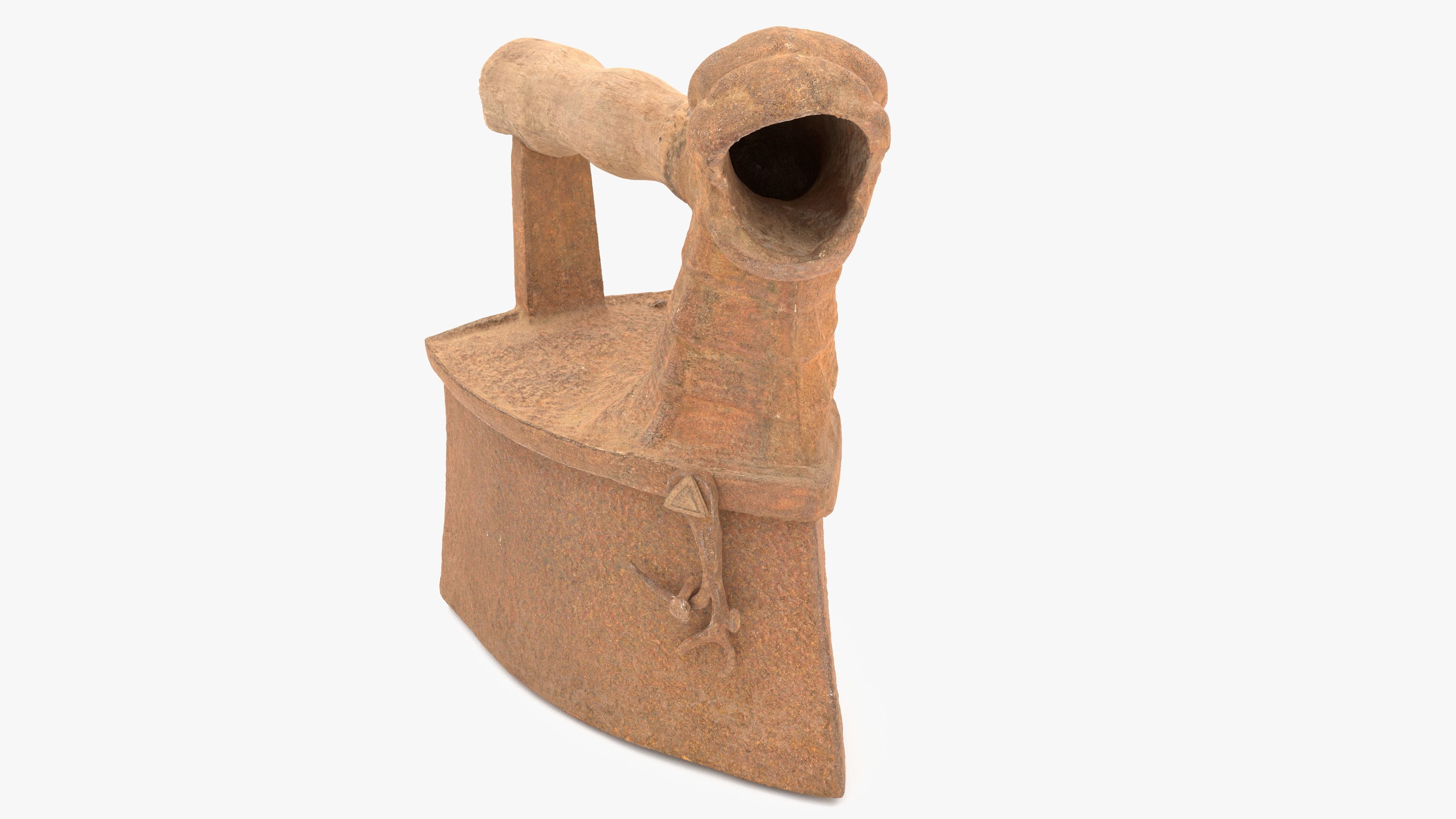 Old Rusty Iron Low-poly 3D model_1