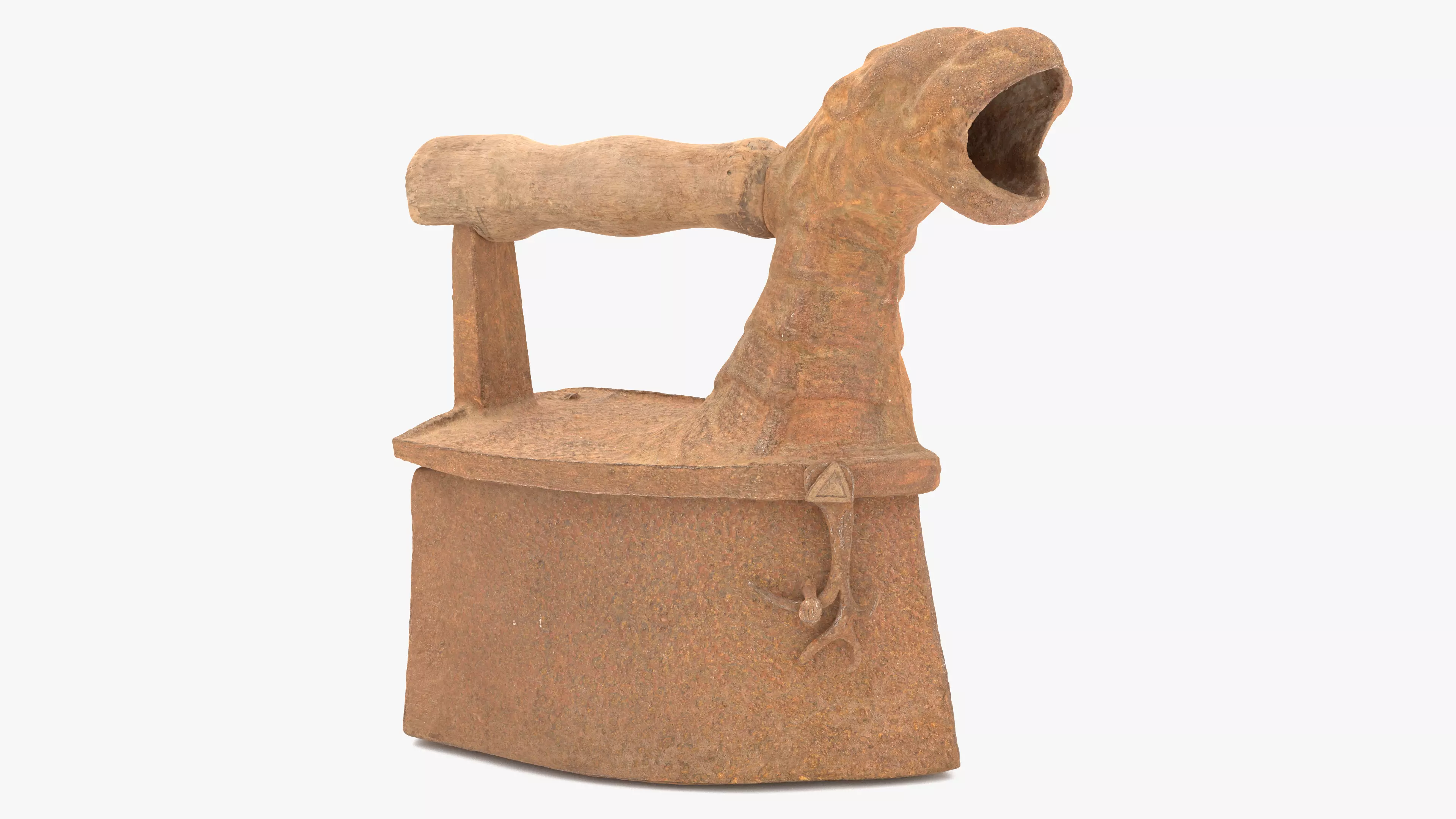 Old Rusty Iron Low-poly 3D model_0