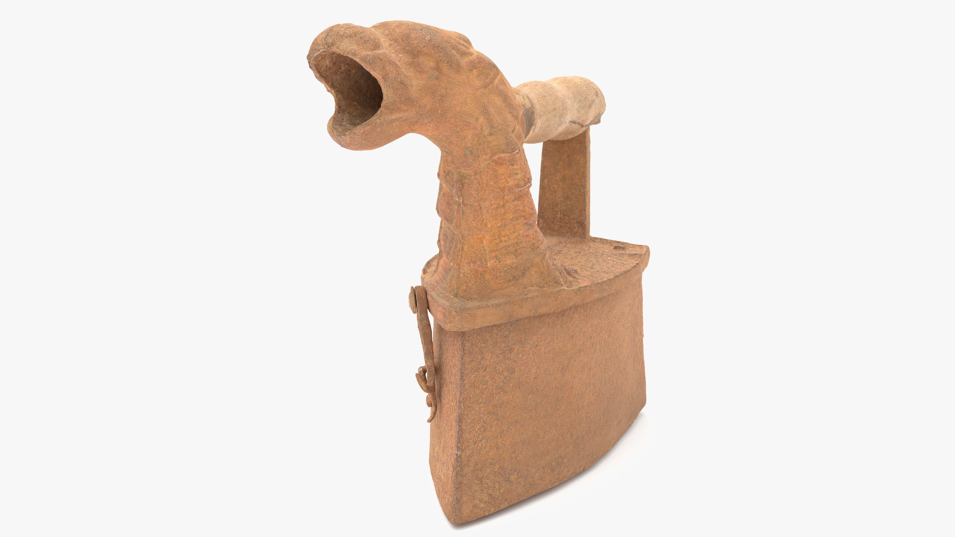 Old Rusty Iron Low-poly 3D model_5