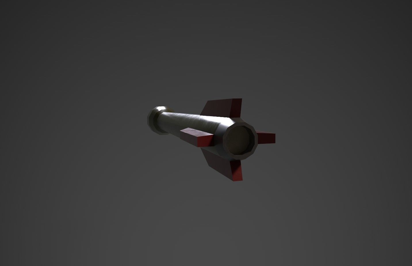 Simple missile turret Low-poly 3D model_11