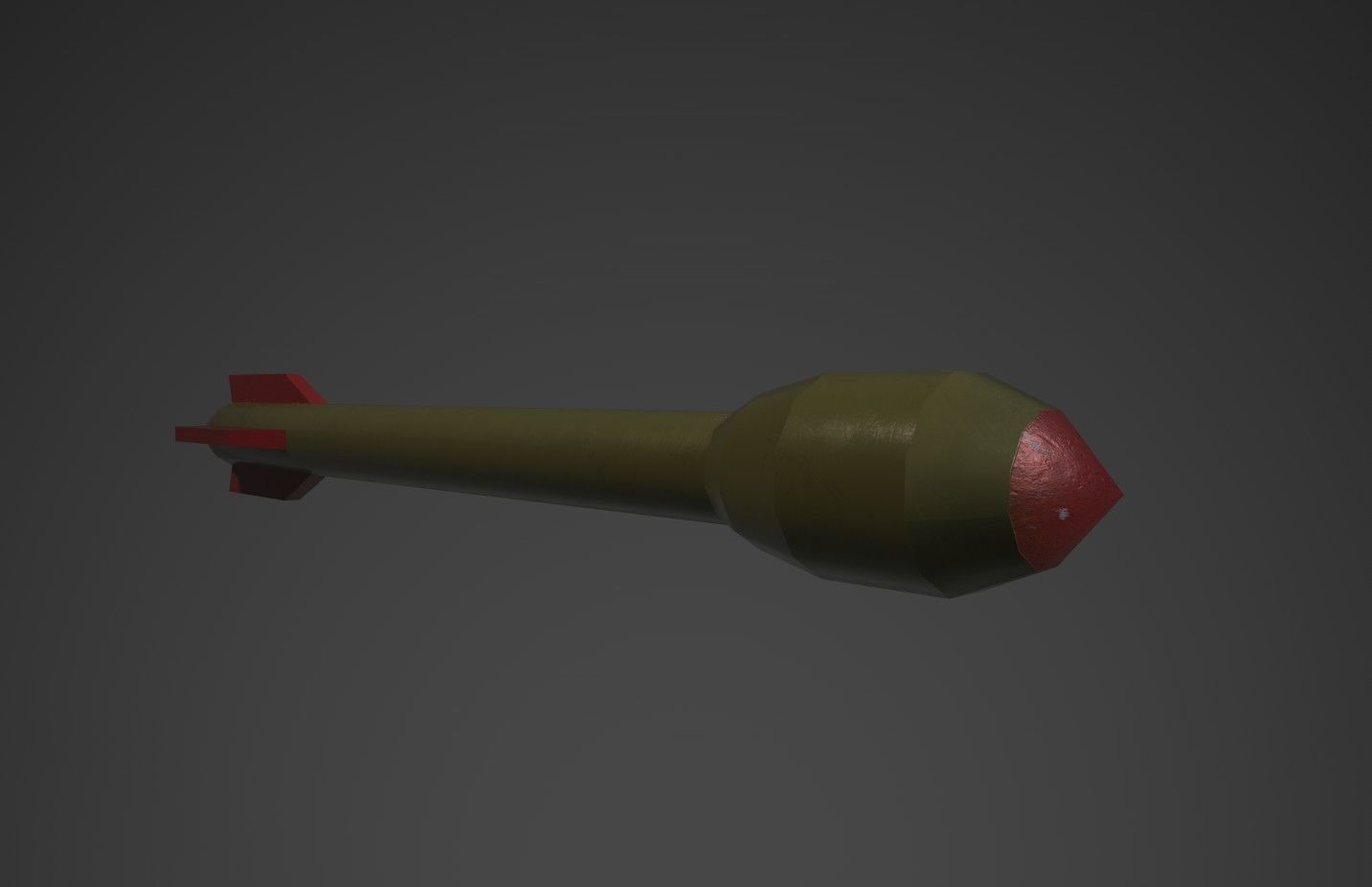 Simple missile turret Low-poly 3D model_8