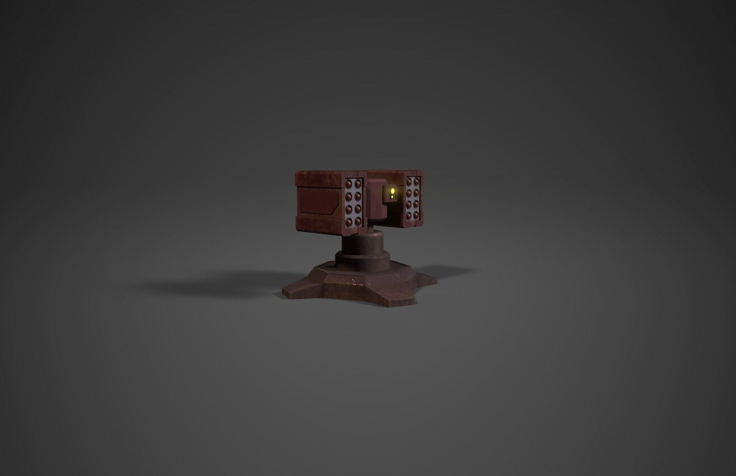 Simple missile turret Low-poly 3D model_7
