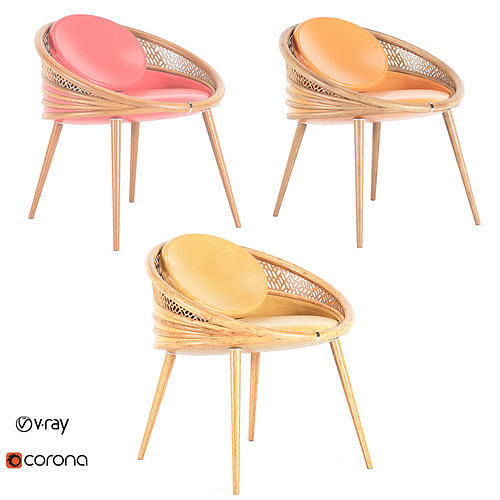 dining chair 3color Free 3D model