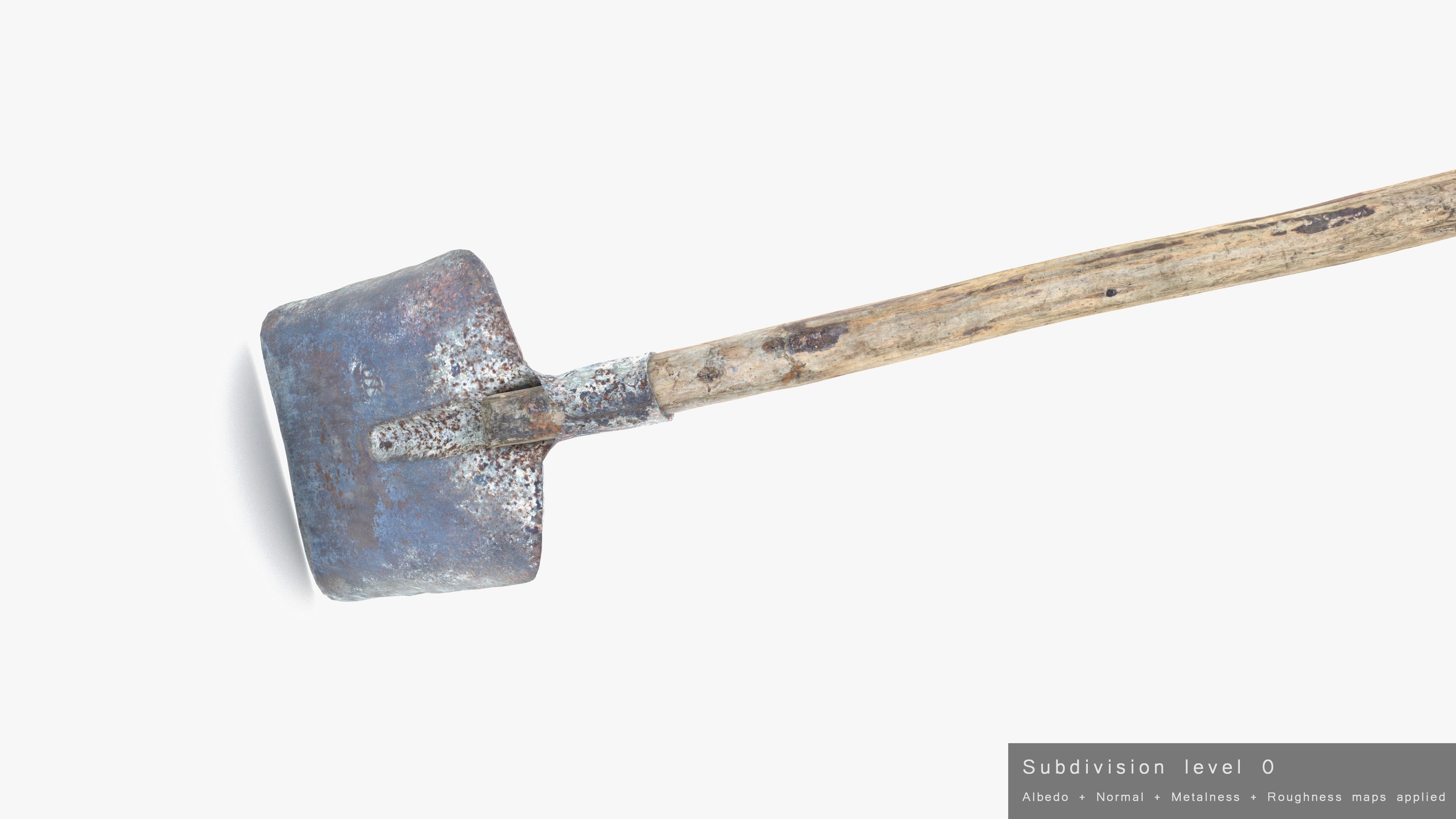 Shovel Low-poly 3D model_32