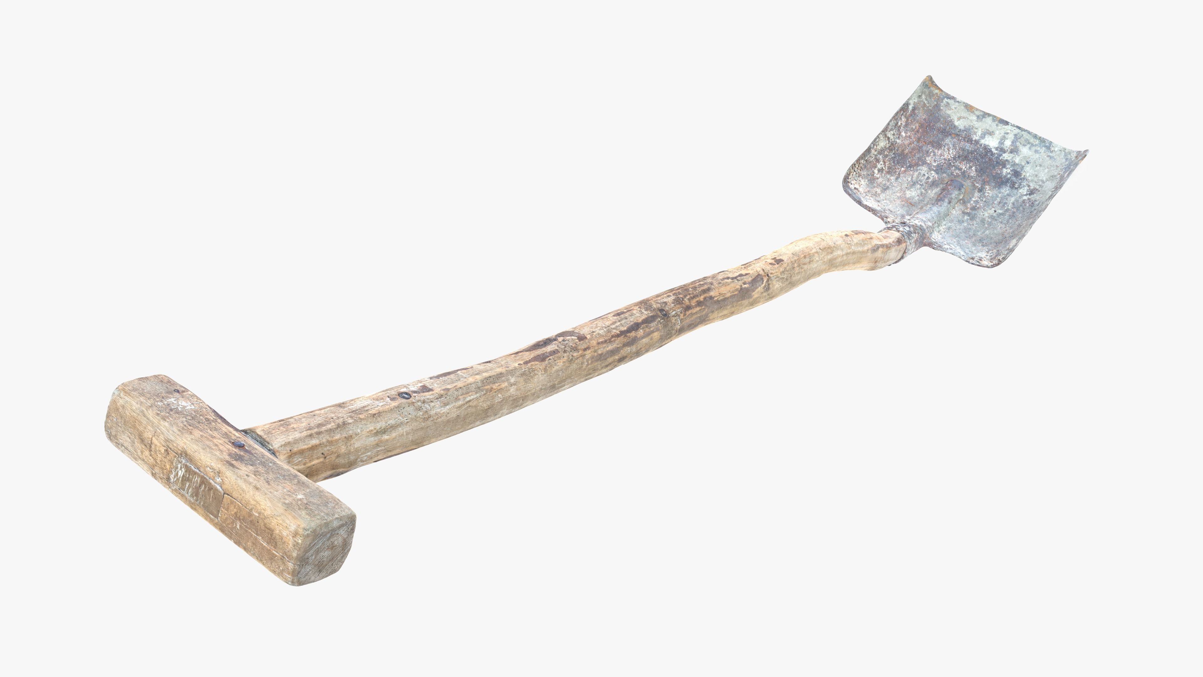 Shovel Low-poly 3D model_1