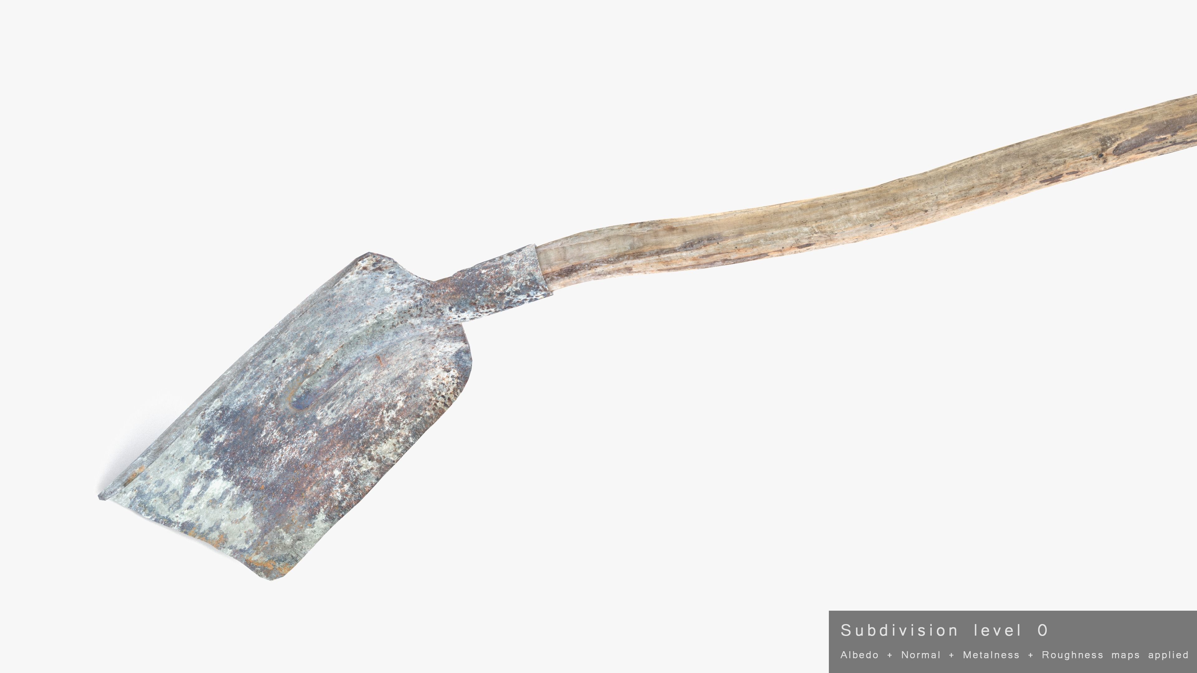 Shovel Low-poly 3D model_30