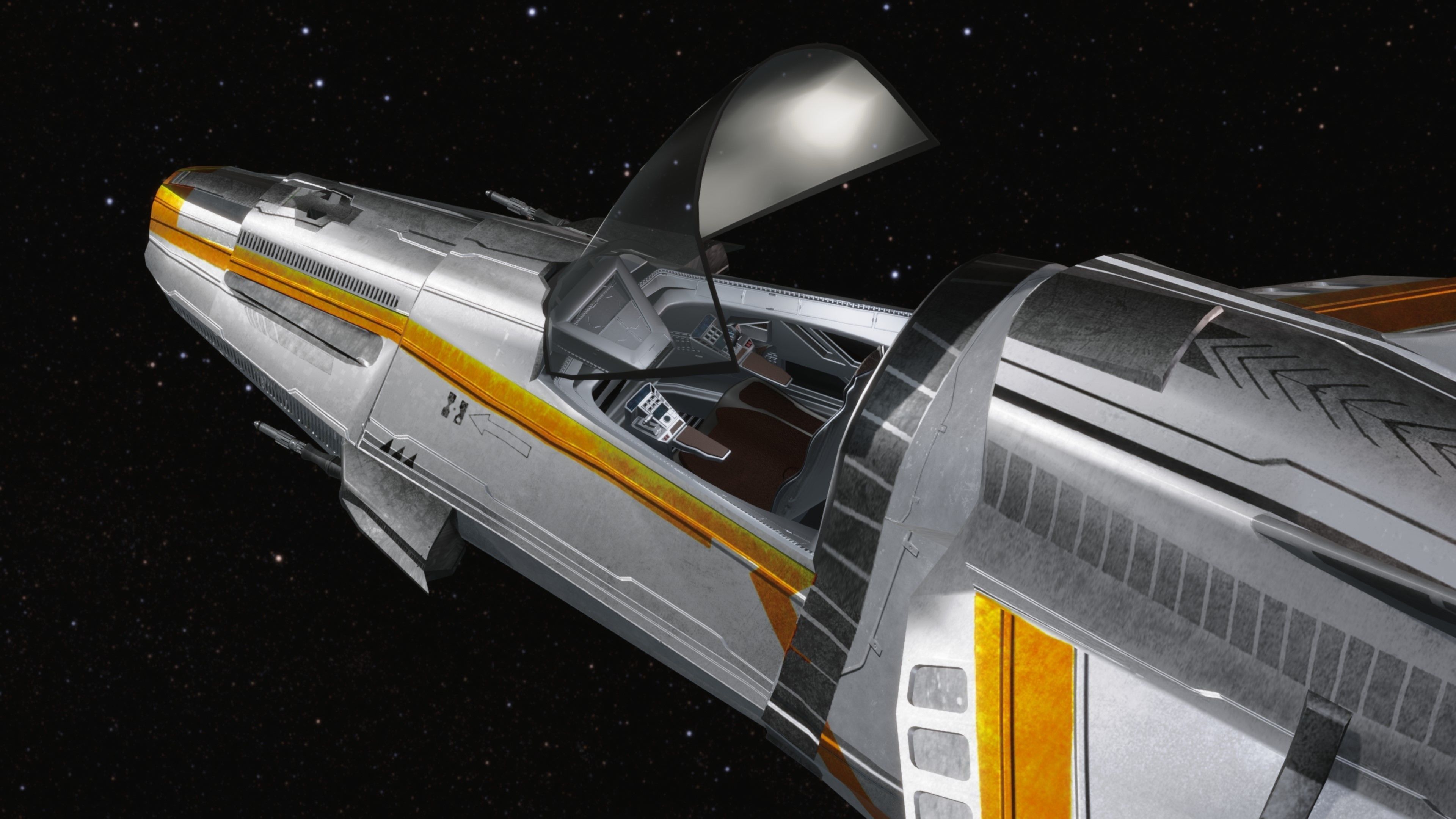 Space Ship - Rigged- High Resolution Textured - include inside Low-poly 3D model_19