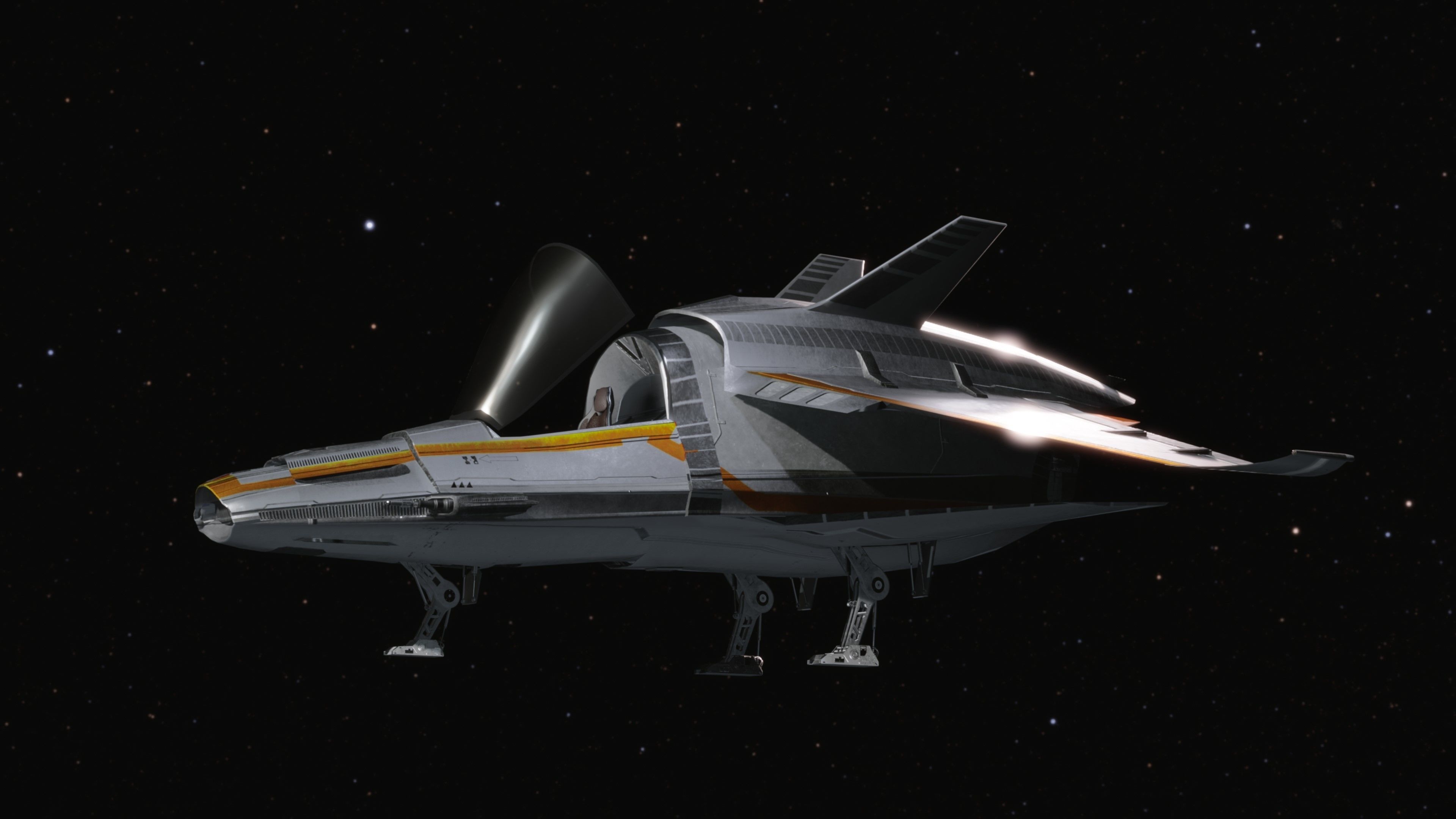 Space Ship - Rigged- High Resolution Textured - include inside Low-poly 3D model_15