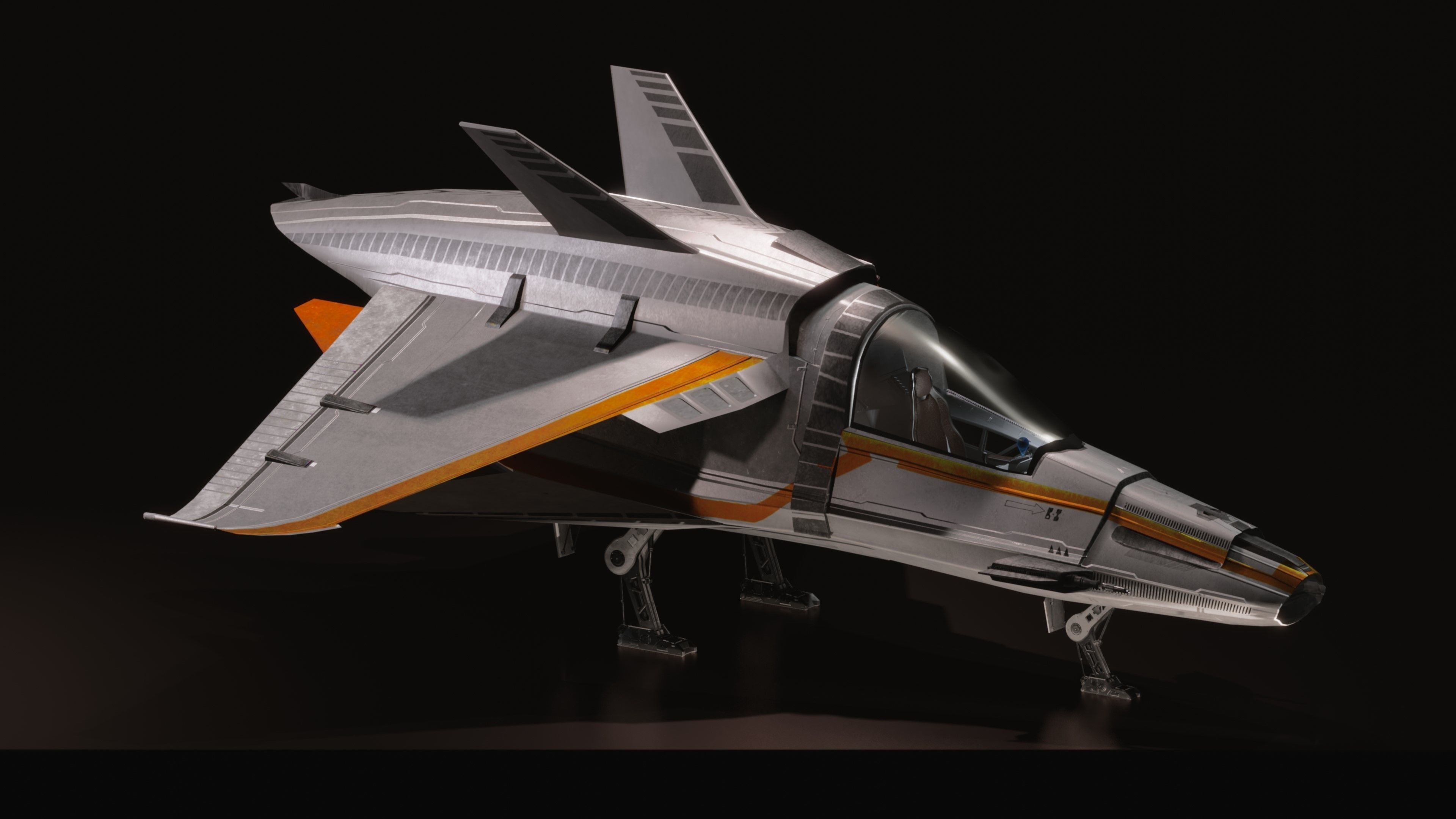 Space Ship - Rigged- High Resolution Textured - include inside Low-poly 3D model_24