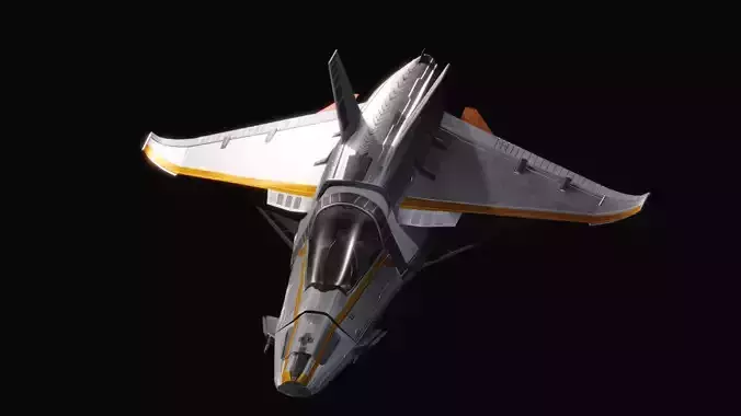 Space Ship - Rigged- High Resolution Textured - include inside Low-poly 3D model