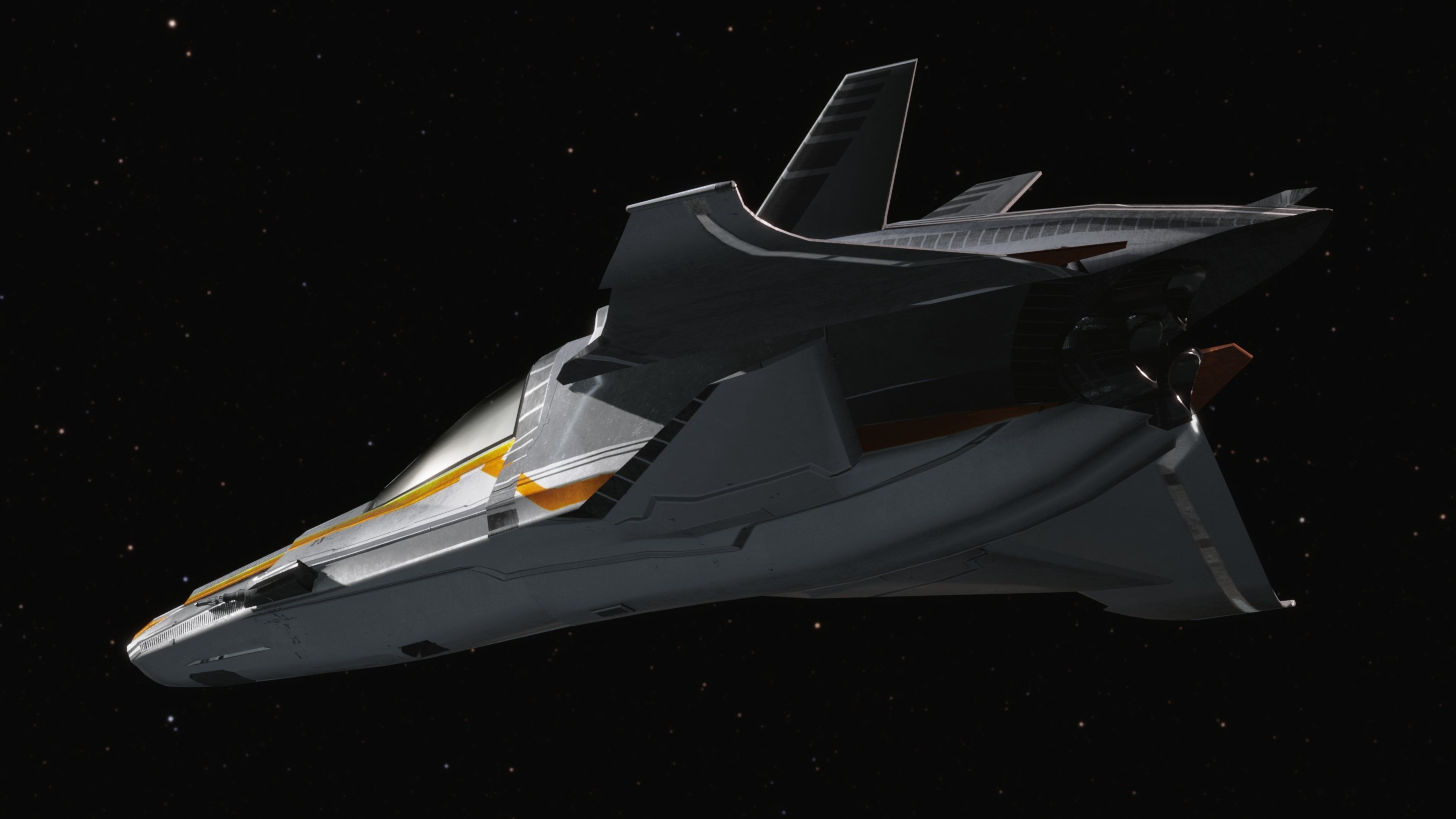 Space Ship - Rigged- High Resolution Textured - include inside Low-poly 3D model_12