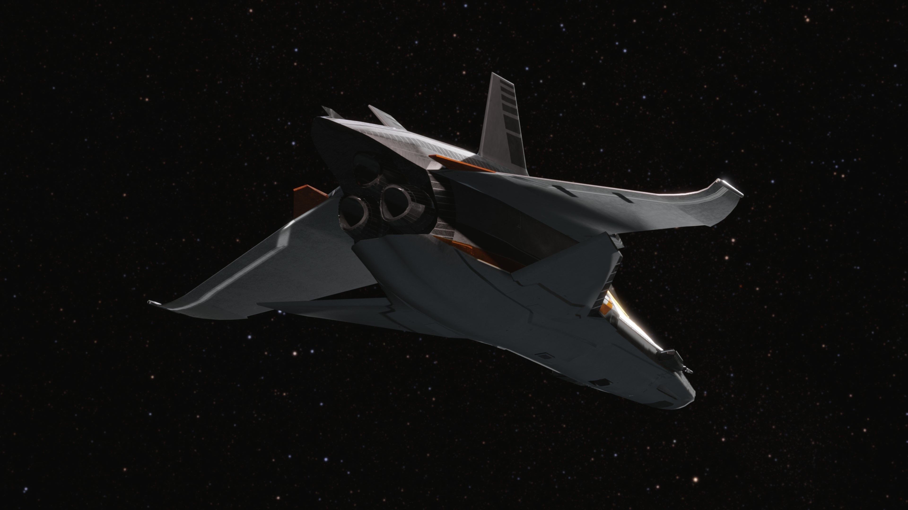 Space Ship - Rigged- High Resolution Textured - include inside Low-poly 3D model_8