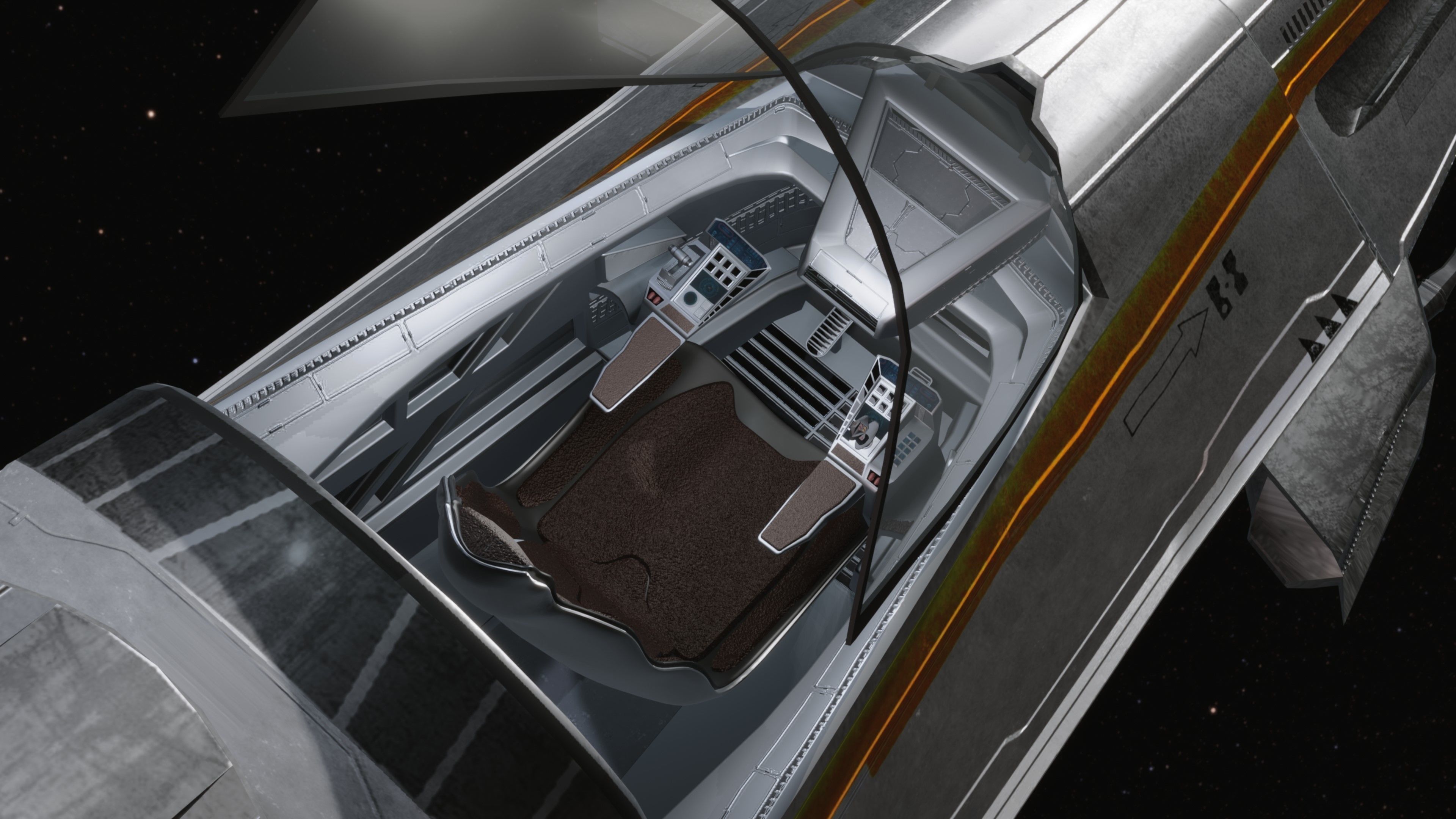 Space Ship - Rigged- High Resolution Textured - include inside Low-poly 3D model_18