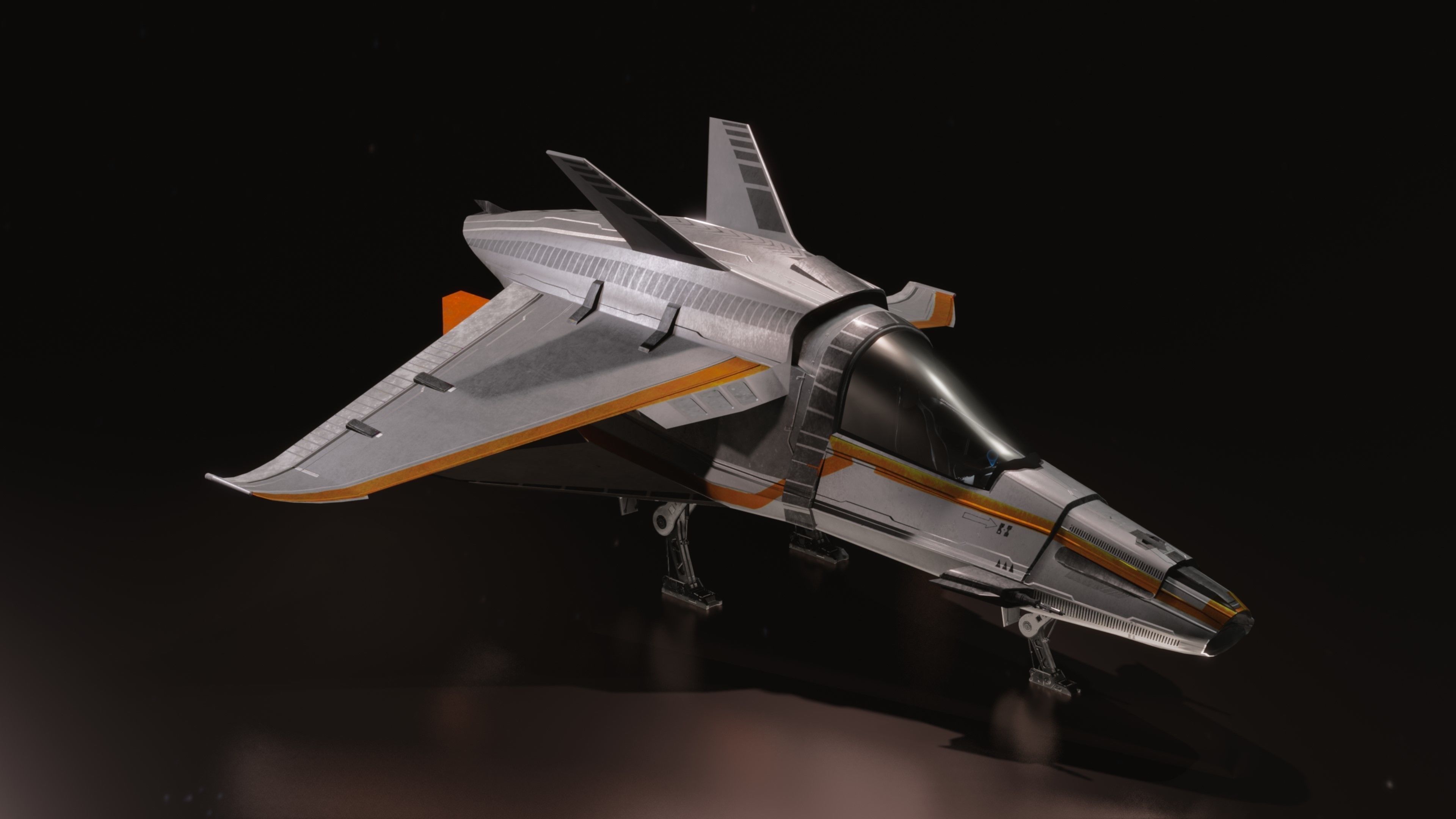 Space Ship - Rigged- High Resolution Textured - include inside Low-poly 3D model_21