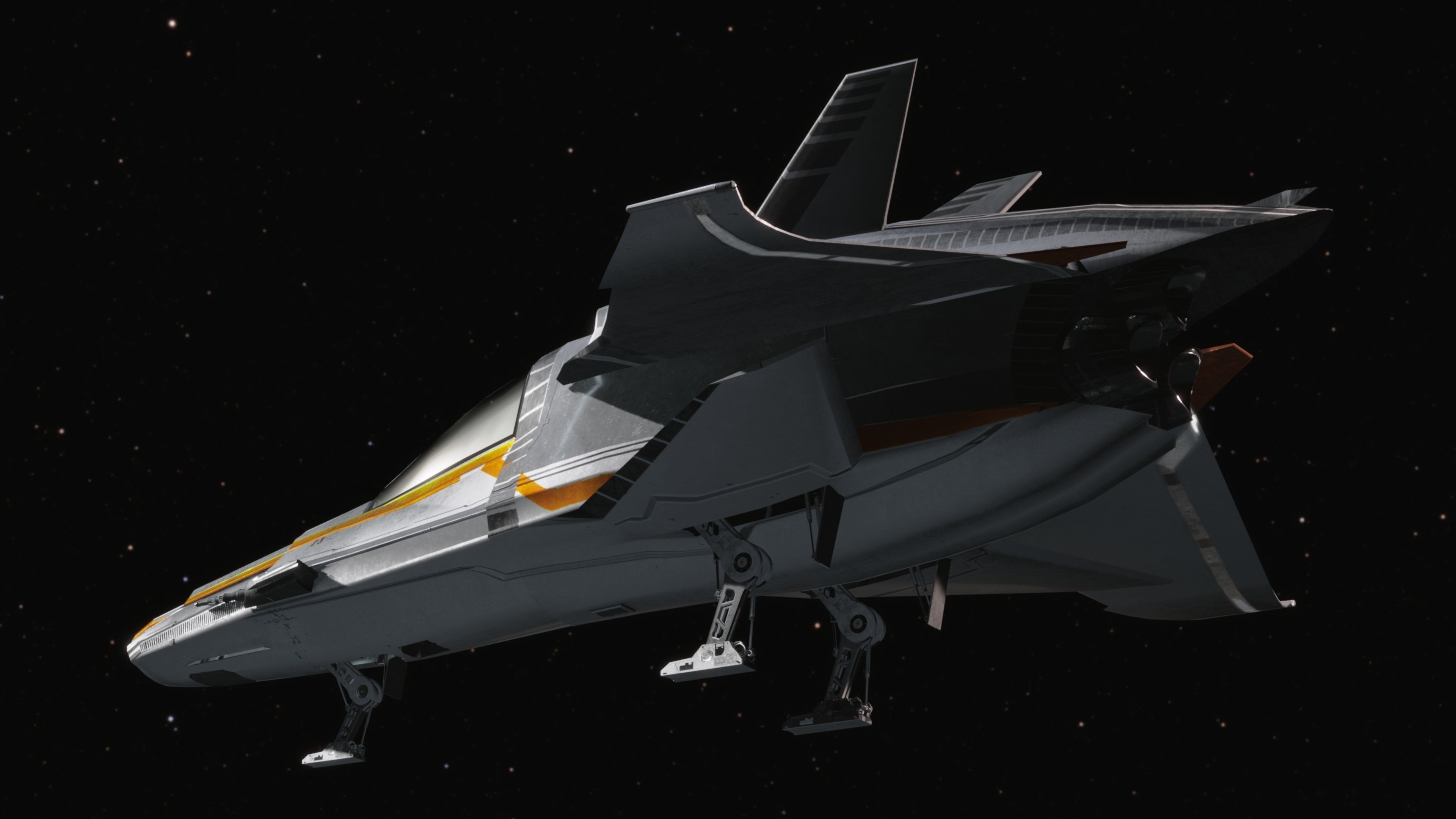 Space Ship - Rigged- High Resolution Textured - include inside Low-poly 3D model_14