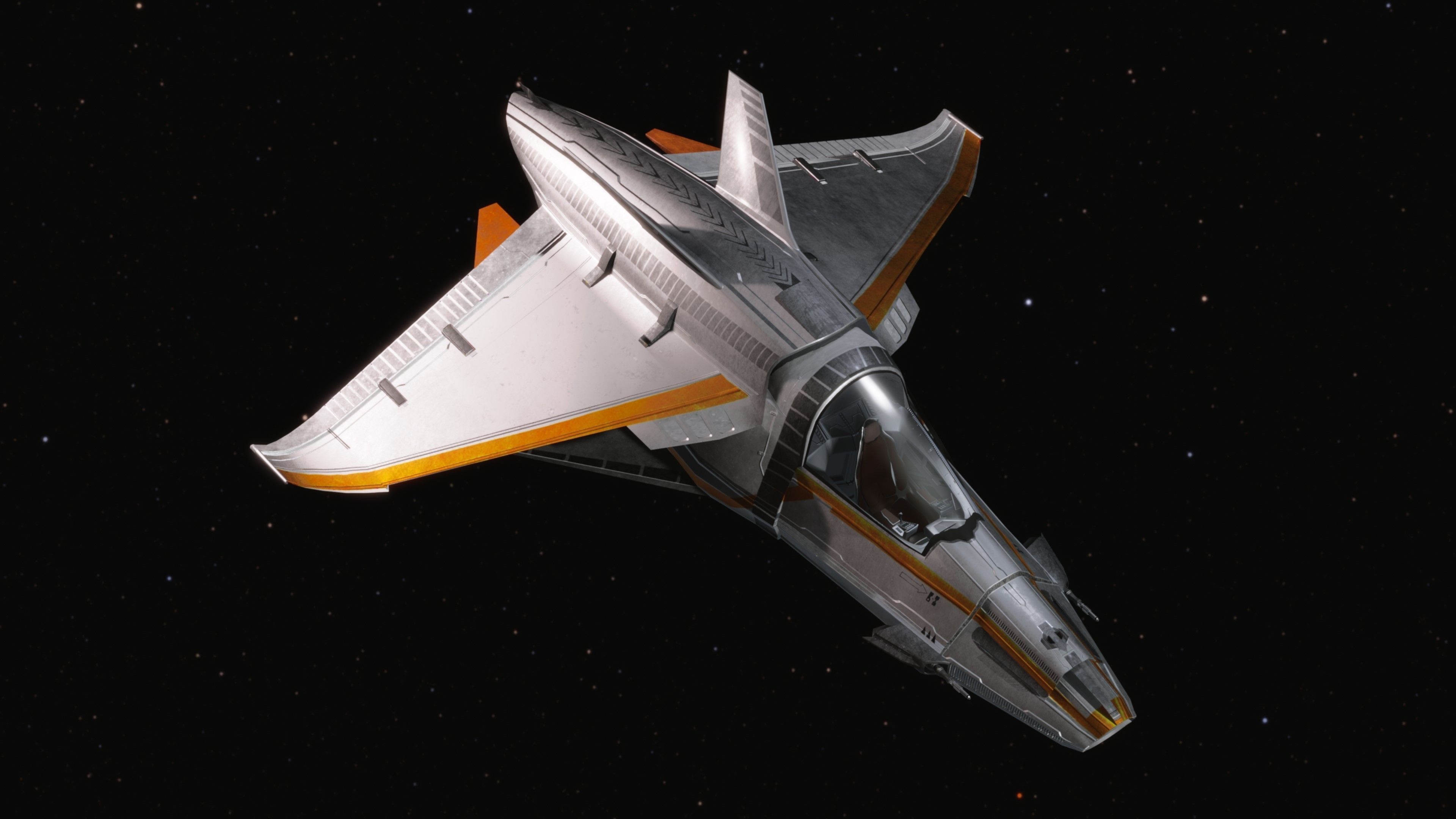 Space Ship - Rigged- High Resolution Textured - include inside Low-poly 3D model_2