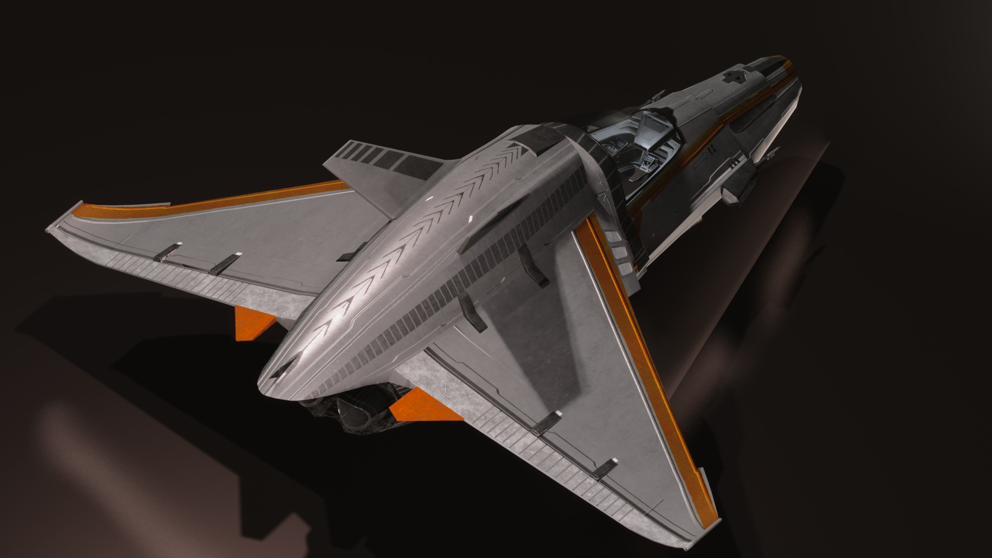 Space Ship - Rigged- High Resolution Textured - include inside Low-poly 3D model_25