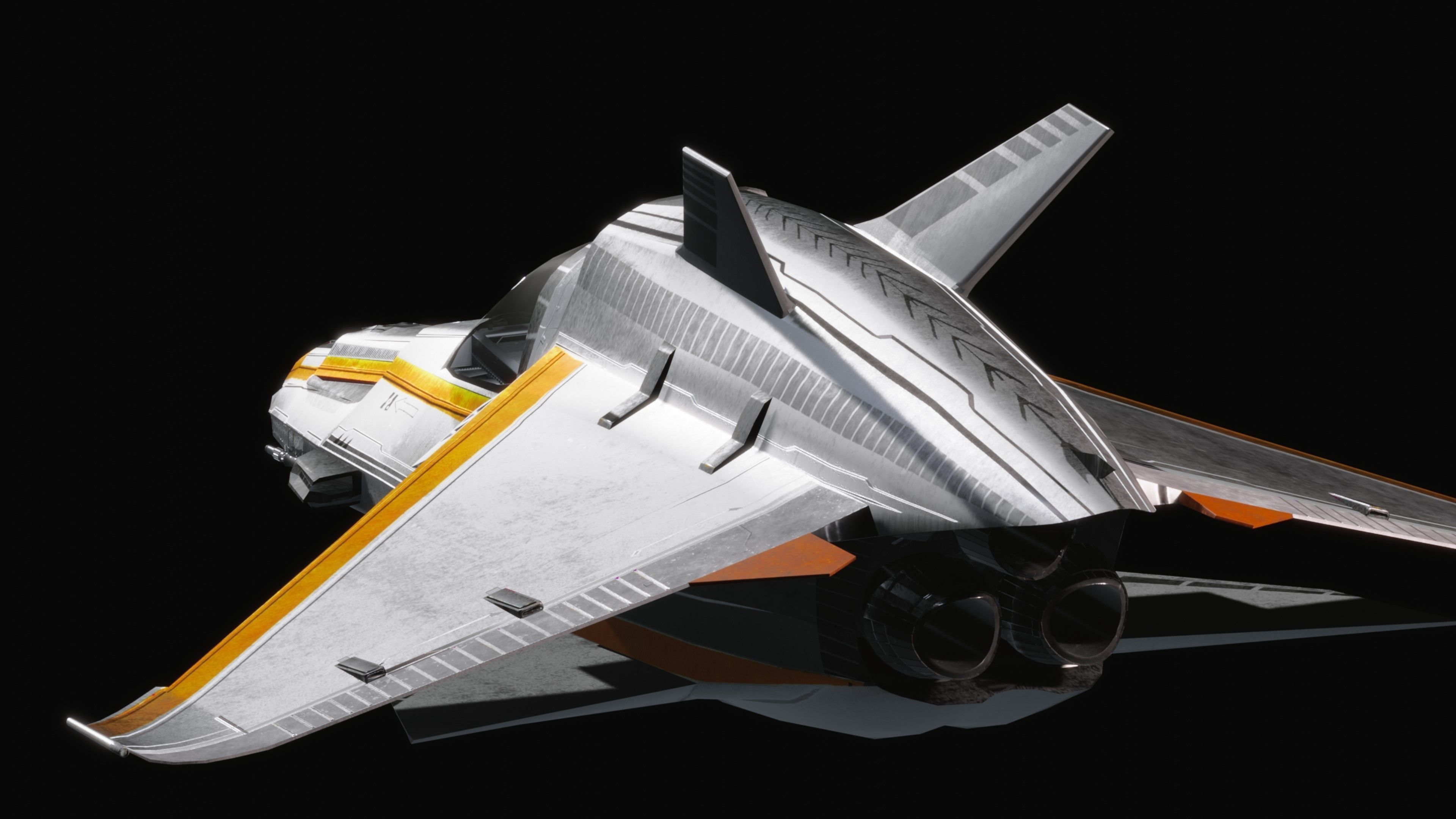 Space Ship - Rigged- High Resolution Textured - include inside Low-poly 3D model_16