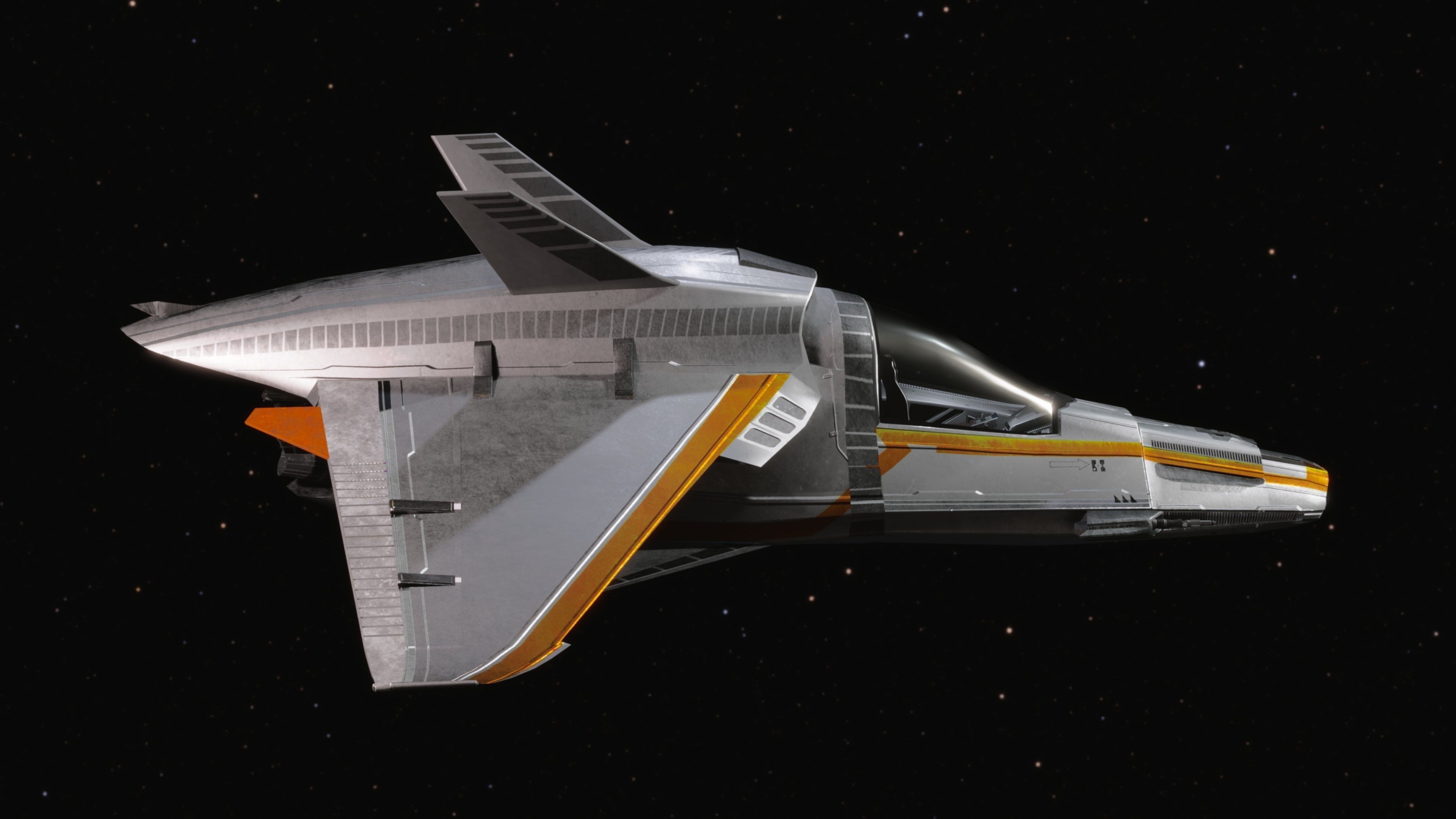 Space Ship - Rigged- High Resolution Textured - include inside Low-poly 3D model_7