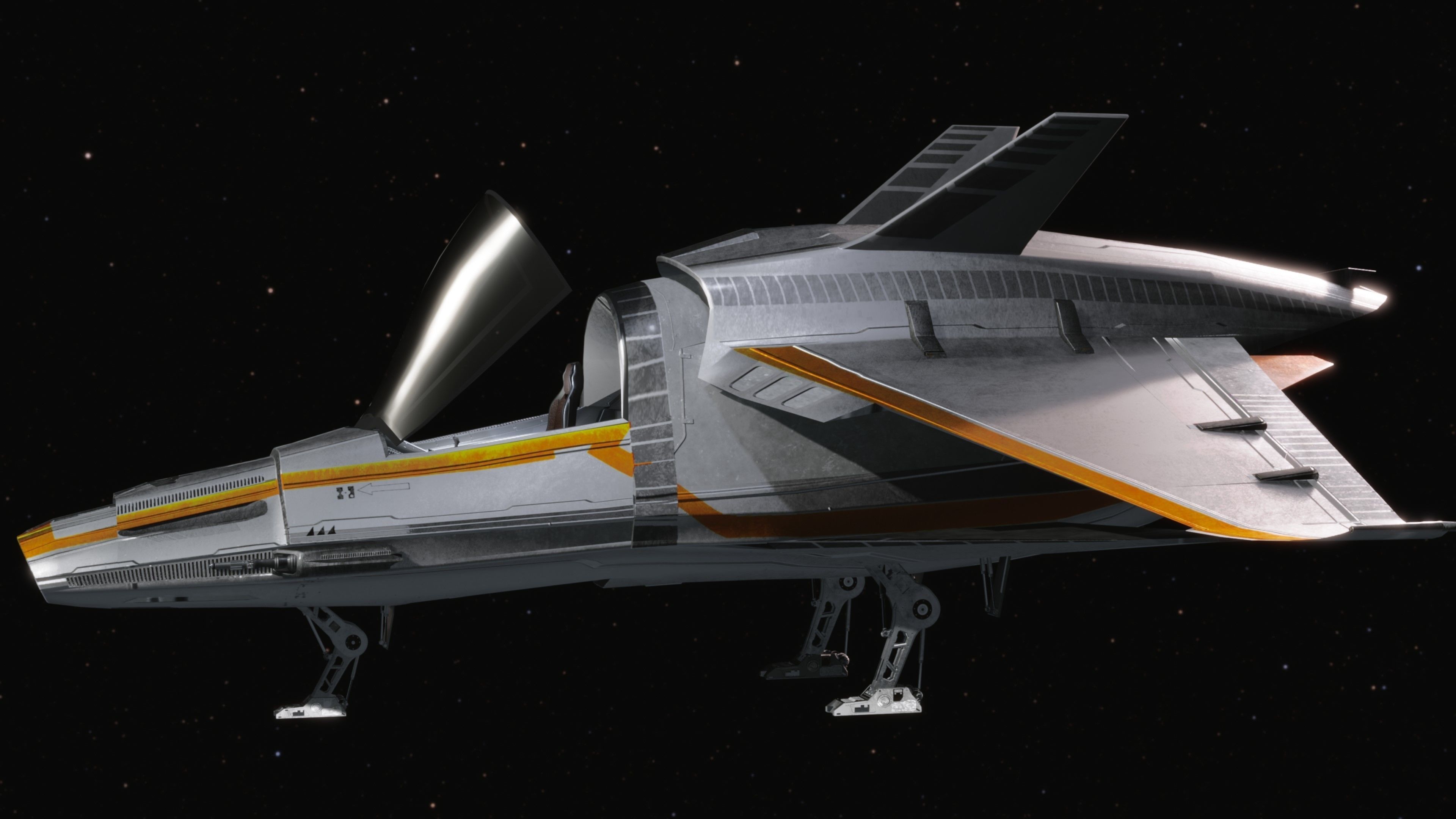 Space Ship - Rigged- High Resolution Textured - include inside Low-poly 3D model_17