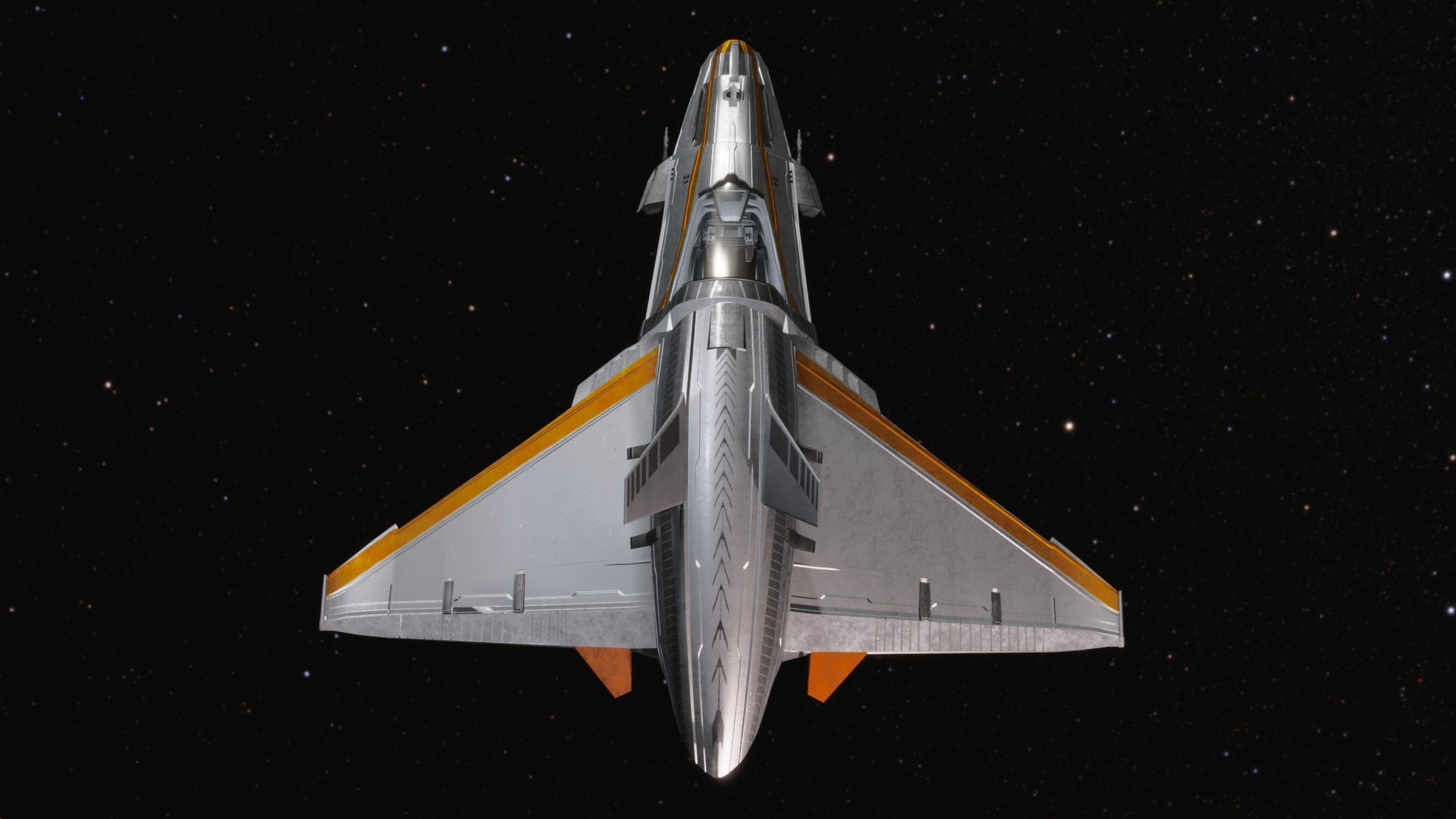 Space Ship - Rigged- High Resolution Textured - include inside Low-poly 3D model_10