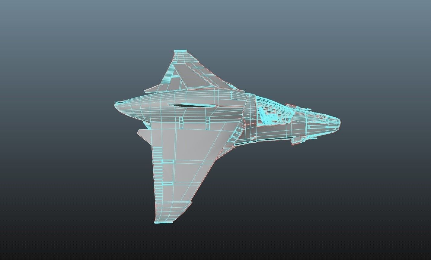 Space Ship - Rigged- High Resolution Textured - include inside Low-poly 3D model_28