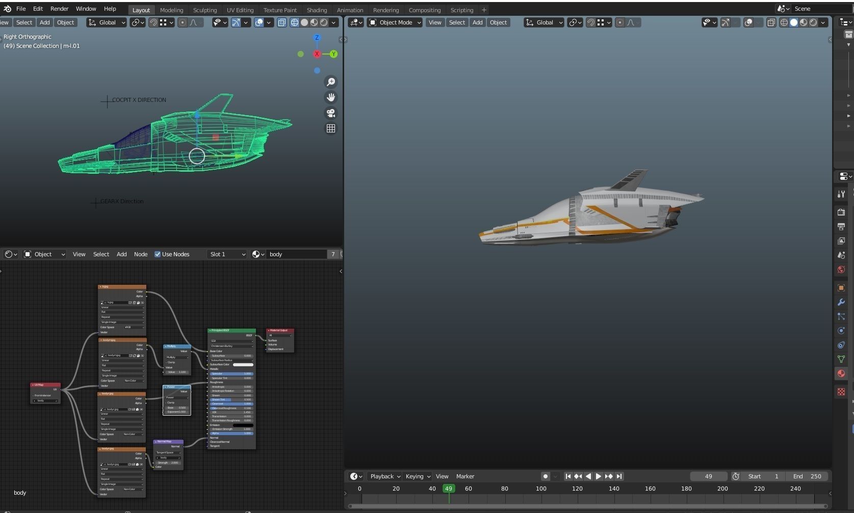 Space Ship - Rigged- High Resolution Textured - include inside Low-poly 3D model_26