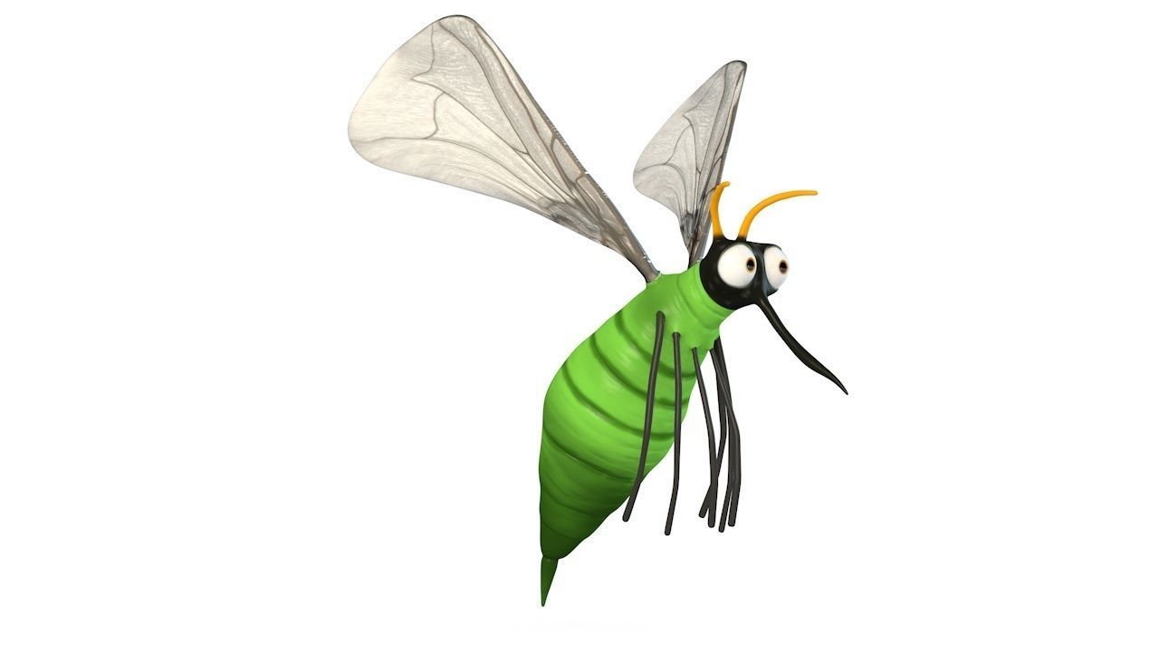 Mosquito insect flying Low-poly 3D model_10