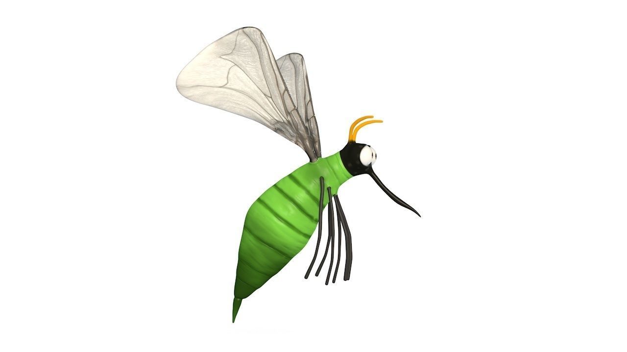 Mosquito insect flying Low-poly 3D model_9