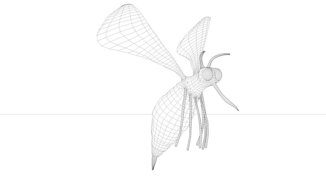 Mosquito insect flying Low-poly 3D model_21