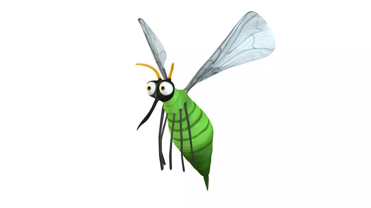 Mosquito insect flying Low-poly 3D model_0