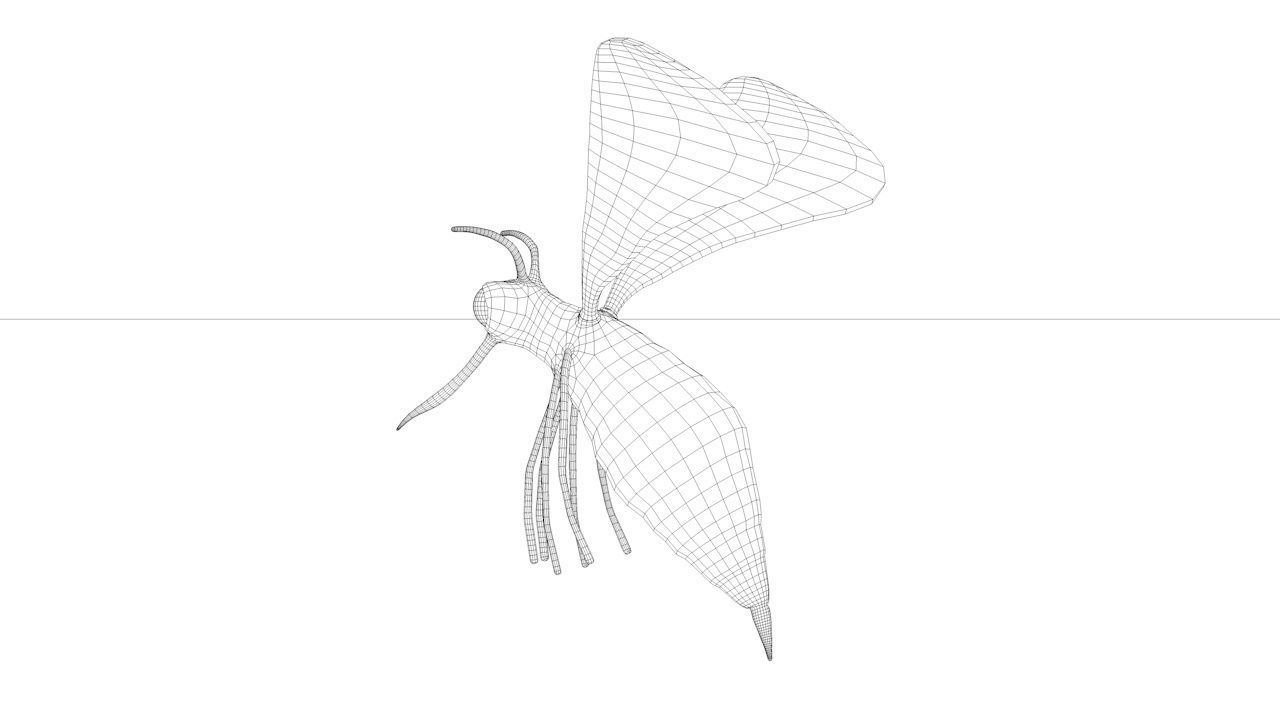 Mosquito insect flying Low-poly 3D model_15