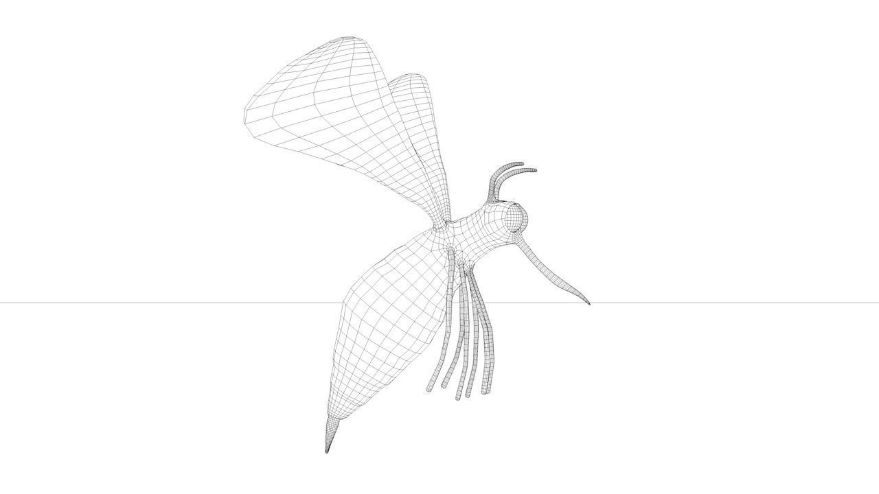 Mosquito insect flying Low-poly 3D model_20