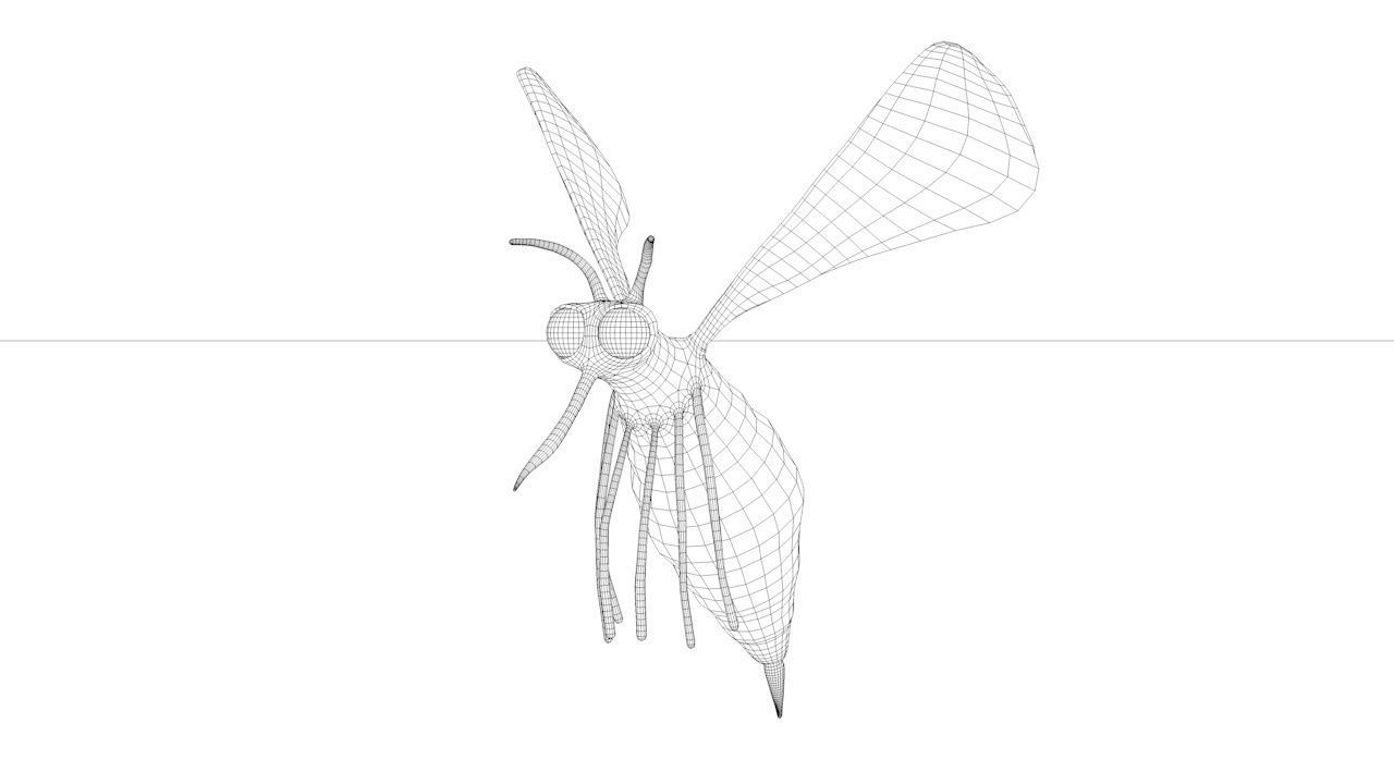 Mosquito insect flying Low-poly 3D model_13