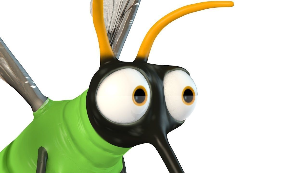 Mosquito insect flying Low-poly 3D model_1