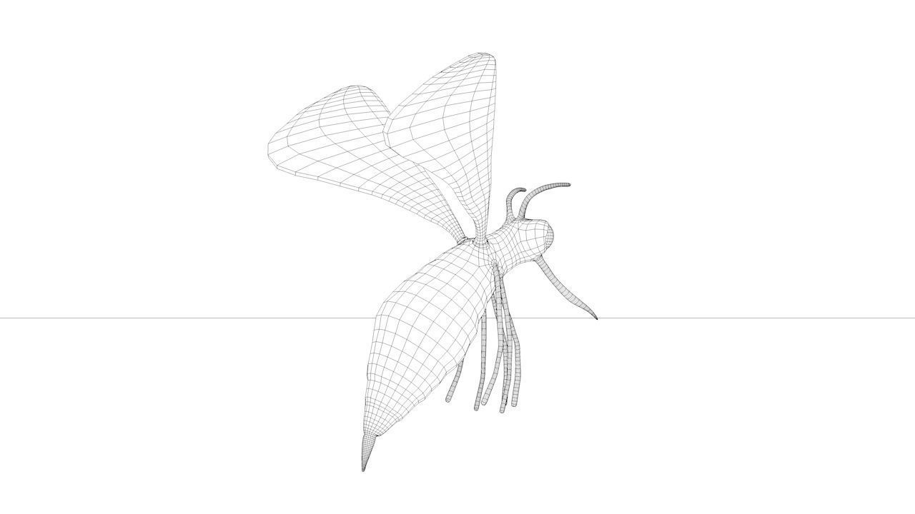 Mosquito insect flying Low-poly 3D model_19
