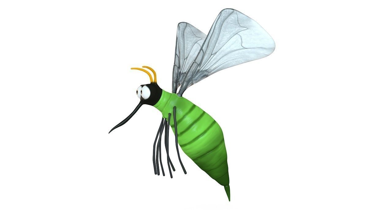 Mosquito insect flying Low-poly 3D model_3