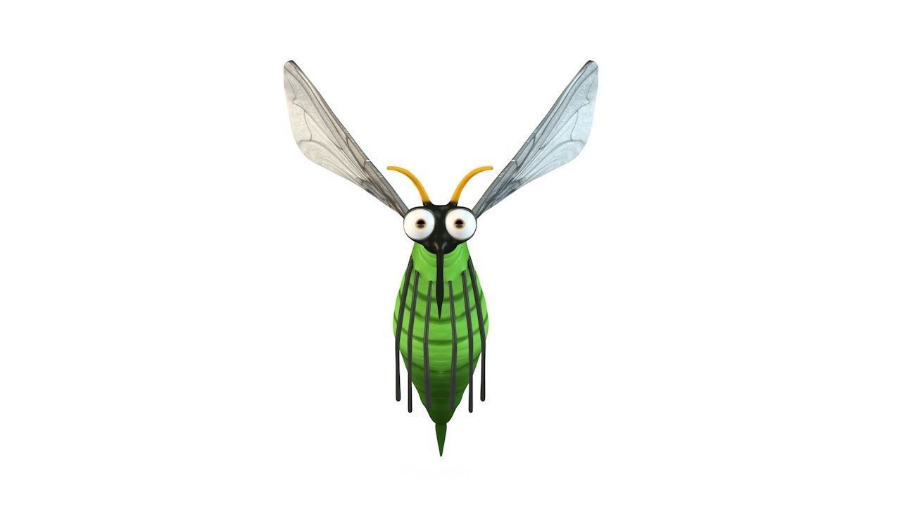 Mosquito insect flying Low-poly 3D model_2