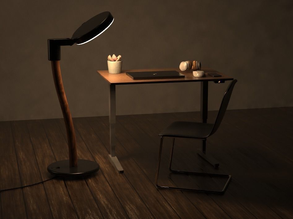 Desk light portable 3D model_6