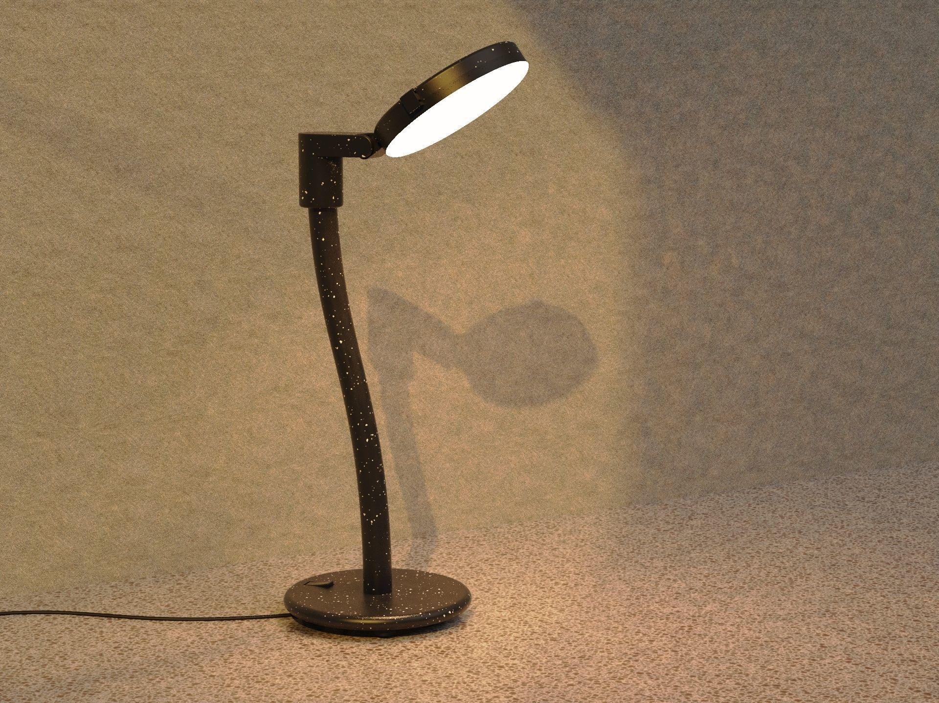 Desk light portable 3D model_4