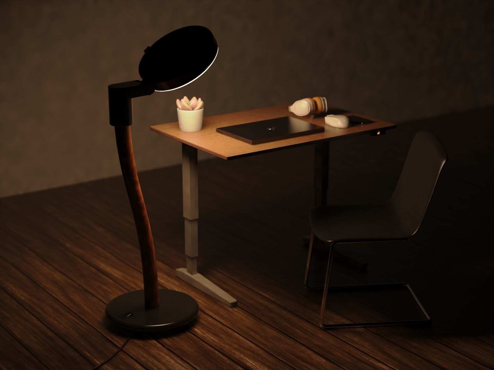 Desk light portable 3D model_1