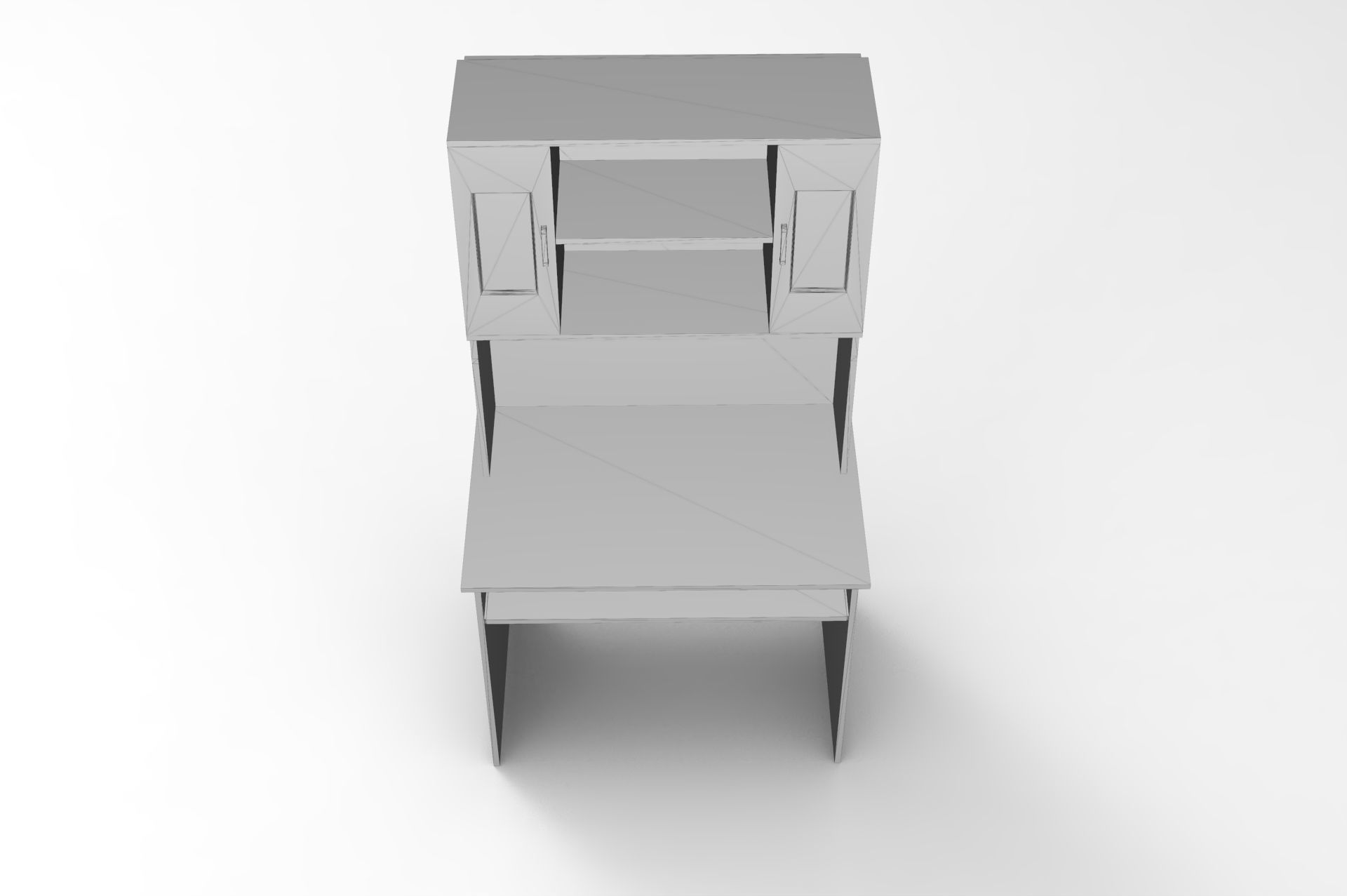 Study Desk Low-poly 3D model_6