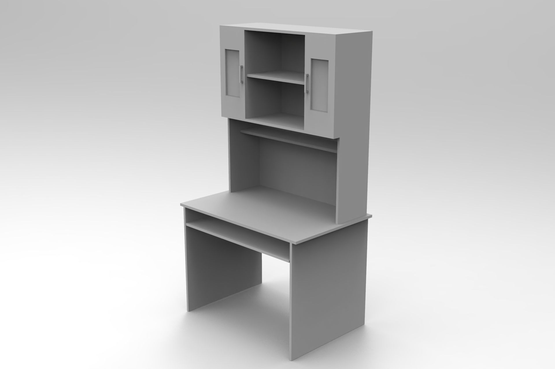 Study Desk Low-poly 3D model_8